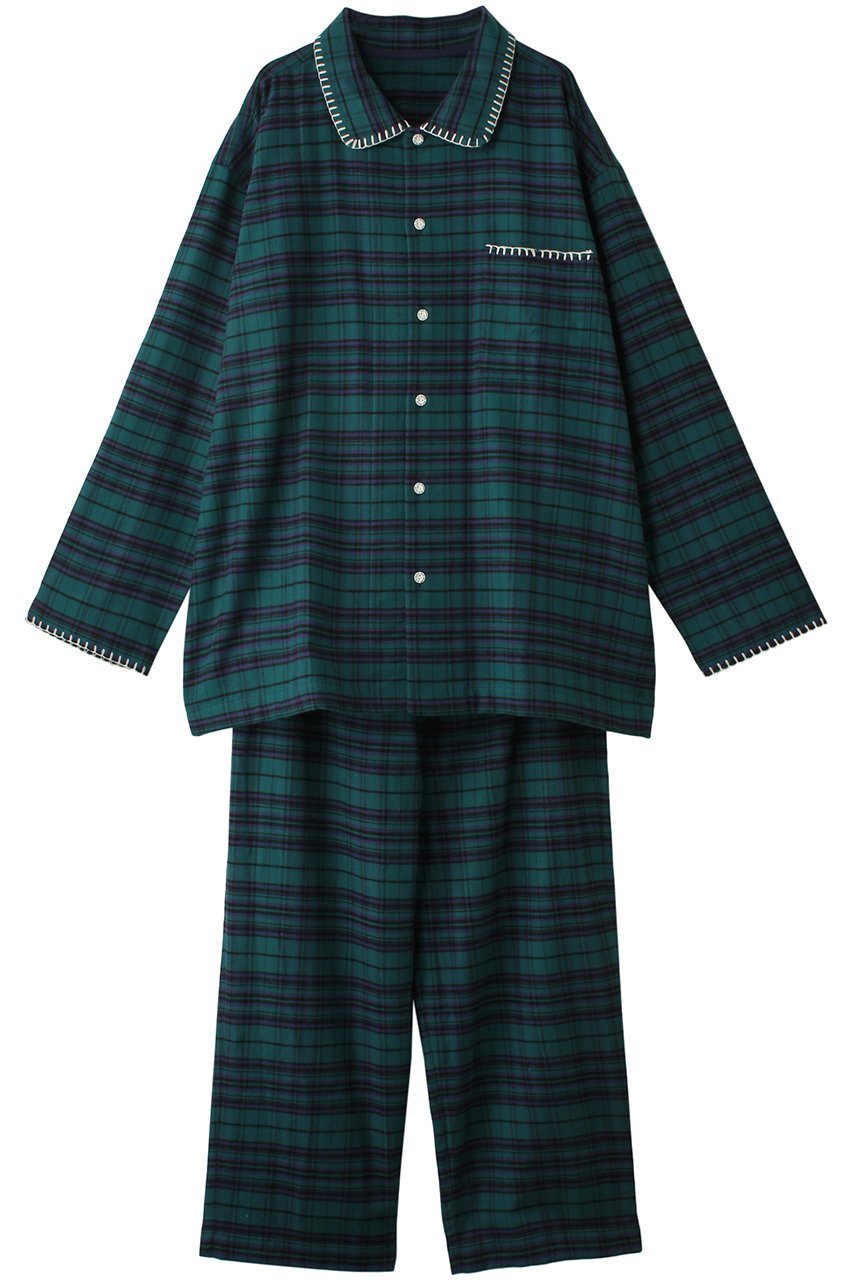 【キッドブルー/KID BLUE / MEN】の【MEN】24ネルタータンチェックパジャマ インテリア・キッズ・メンズ・レディースファッション・服の通販 founy(ファニー) 　ファッション　Fashion　メンズファッション　MEN　トップス・カットソー　Tops/Tshirt/Men　お家時間・ステイホーム　Home Time/Stay Home　パジャマ　Pajamas　リラックス　Relax　NEW・新作・新着・新入荷　New Arrivals　グリーン|ID: prp329100004214894 ipo3291000000029230680