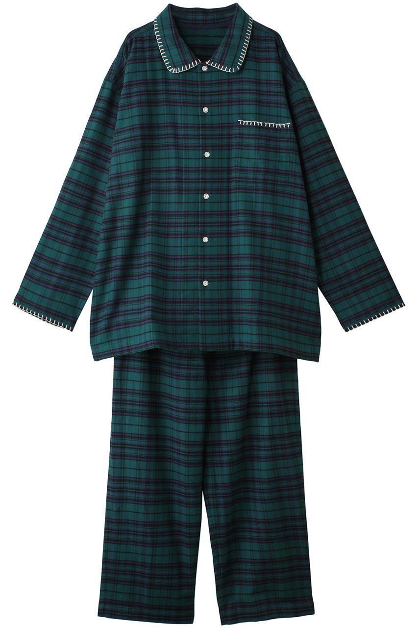 【キッドブルー/KID BLUE / MEN】の【MEN】24ネルタータンチェックパジャマ インテリア・キッズ・メンズ・レディースファッション・服の通販 founy(ファニー) 　ファッション　Fashion　メンズファッション　Fashion for Men　トップス・カットソー　Cut & Sew Tops　お家時間・ステイホーム　Stay Home / At Home　パジャマ　Pajamas, Sleepwear　リラックス　Relax, Relaxed Fit　グリーン|ID: prp329100004214894 ipo3291000000035951919