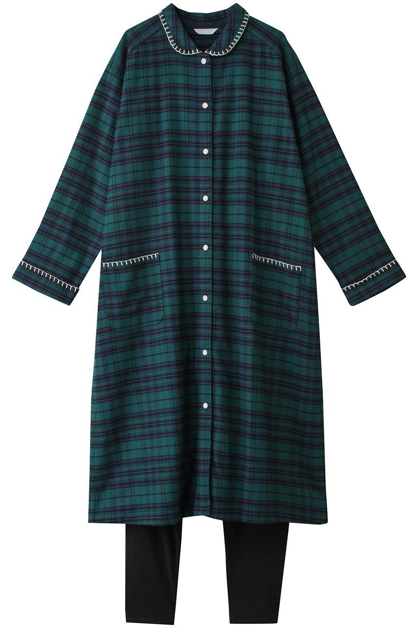 【キッドブルー/KID BLUE】の24ネルタータンチェックナイティ(スパッツつき) インテリア・キッズ・メンズ・レディースファッション・服の通販 founy(ファニー) 　ファッション　Fashion　レディースファッション　Fashion for Women　トップス・カットソー　Cut & Sew Tops　おすすめ　Recommended / Our Picks　パジャマ　Pajamas, Sleepwear　リラックス　Relax, Relaxed Fit　再入荷　Restock / Back in Stock　A/W・秋冬　Autumn/Winter　グリーン|ID: prp329100004214895 ipo3291000000035821576