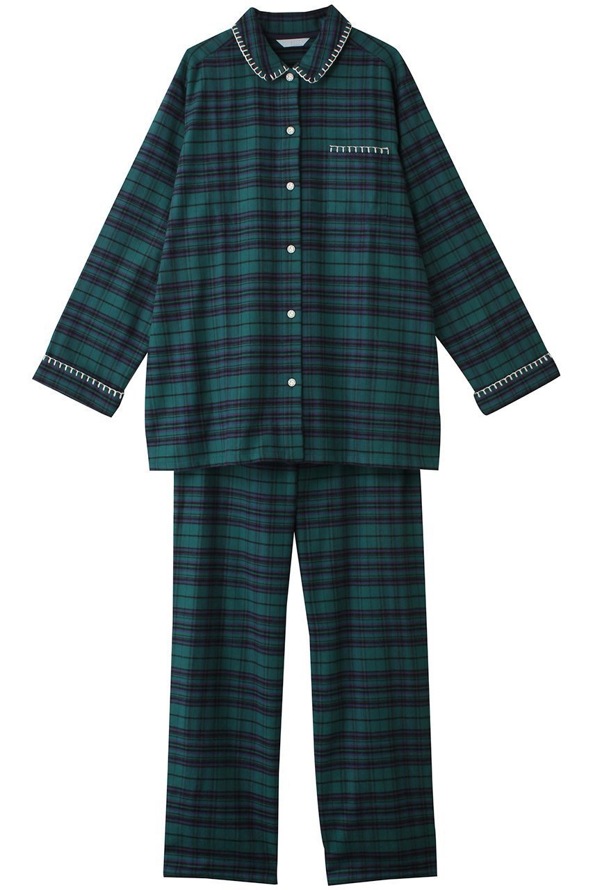 【キッドブルー/KID BLUE】の24ネルタータンチェックパジャマ インテリア・キッズ・メンズ・レディースファッション・服の通販 founy(ファニー) 　ファッション　Fashion　レディースファッション　Fashion for Women　パジャマ　Pajamas, Sleepwear　ポケット　Pocket, Pocket Detail　再入荷　Restock / Back in Stock　グリーン|ID: prp329100004214896 ipo3291000000032833915