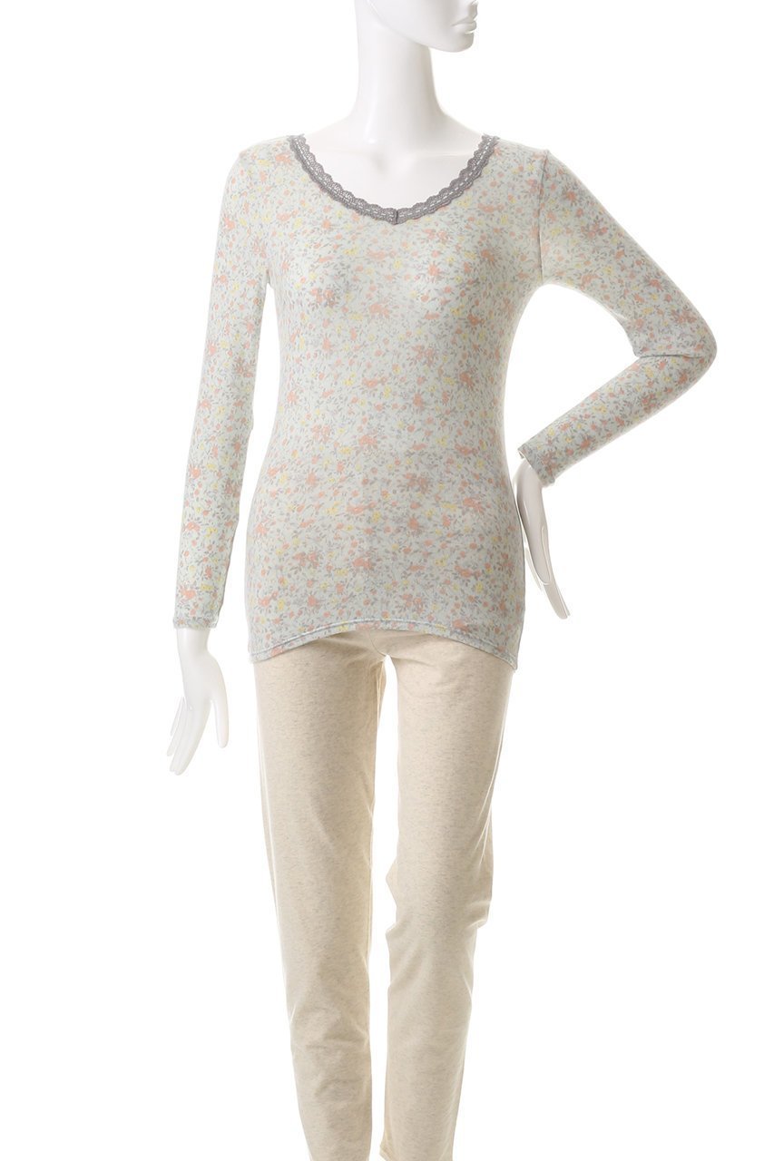 【キッドブルー/KID BLUE】の24ガーニッシュフラワー長袖インナー 人気、トレンドファッション・服の通販 founy(ファニー) 　ファッション　Fashion　レディースファッション　WOMEN　下着・ランジェリー　Underwear　その他インナー・ランジェリー　Other lingerie　インナー　Inner　フラワー　Flower　プリント　Print　ランジェリー　Lingerie　レース　Race　人気　Popularity　A/W・秋冬　Aw・Autumn/Winter・Fw・Fall-Winter　長袖　Long Sleeve　防寒　Cold Protection　other-2|ID: prp329100004214897 ipo3291000000031386748