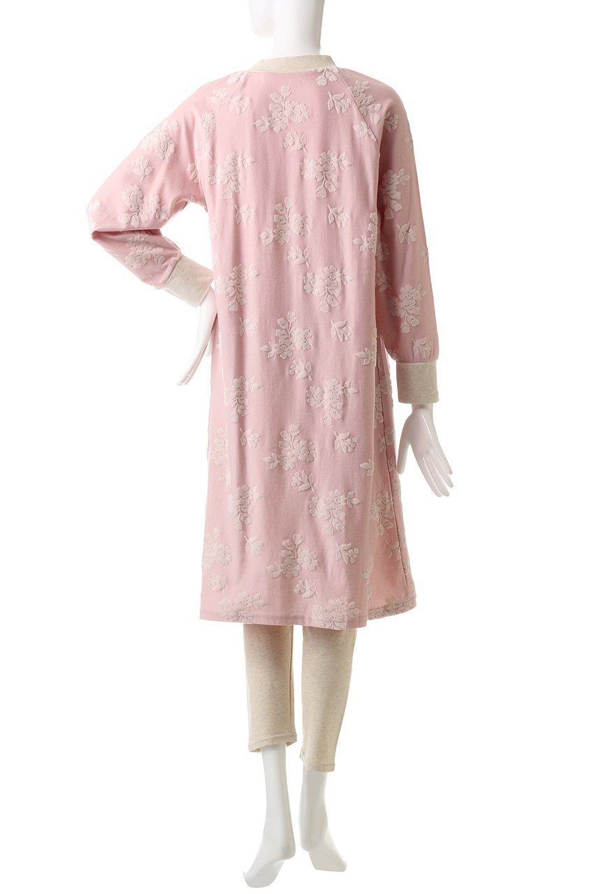 【キッドブルー/KID BLUE】のコットンベロアJQナイティ(スパッツつき) 人気、トレンドファッション・服の通販 founy(ファニー) 　ファッション　Fashion　レディースファッション　Fashion for Women　トップス・カットソー　Cut & Sew Tops　ベロアトップス　Velour Tops / Velvet-Look Items　ジャカード／ジャガード　Jacquard, Woven Pattern　スリーブ　Sleeve, Long Sleeve / Short Sleeve　パジャマ　Pajamas, Sleepwear　フラワー　Flower, Floral　ベロア　Velour, Soft Velvet　ロング　Long, Long-Length　エレガント 上品　Elegant　新作・新入荷　New Arrivals / New In　other-4|ID: prp329100004214899 ipo3291000000035083850