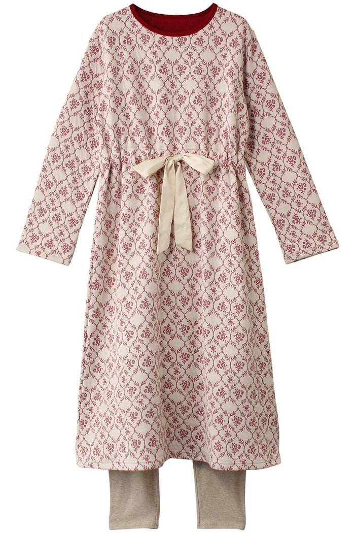 【キッドブルー/KID BLUE / GOODS】の24キルトフラワーJQナイティ(スパッツつき) インテリア・キッズ・メンズ・レディースファッション・服の通販 founy(ファニー) https://founy.com/ キルト Quilt, Quilted Fabric ジャカード／ジャガード Jacquard, Woven Pattern スリーブ Sleeve, Long Sleeve / Short Sleeve パジャマ Pajamas, Sleepwear フラワー Flower, Floral リボン Ribbon, Bow ロング Long, Long-Length 人気 Popular, Best Seller A/W・秋冬 Autumn/Winter |ID: prp329100004214901 ipo3291000000035053543