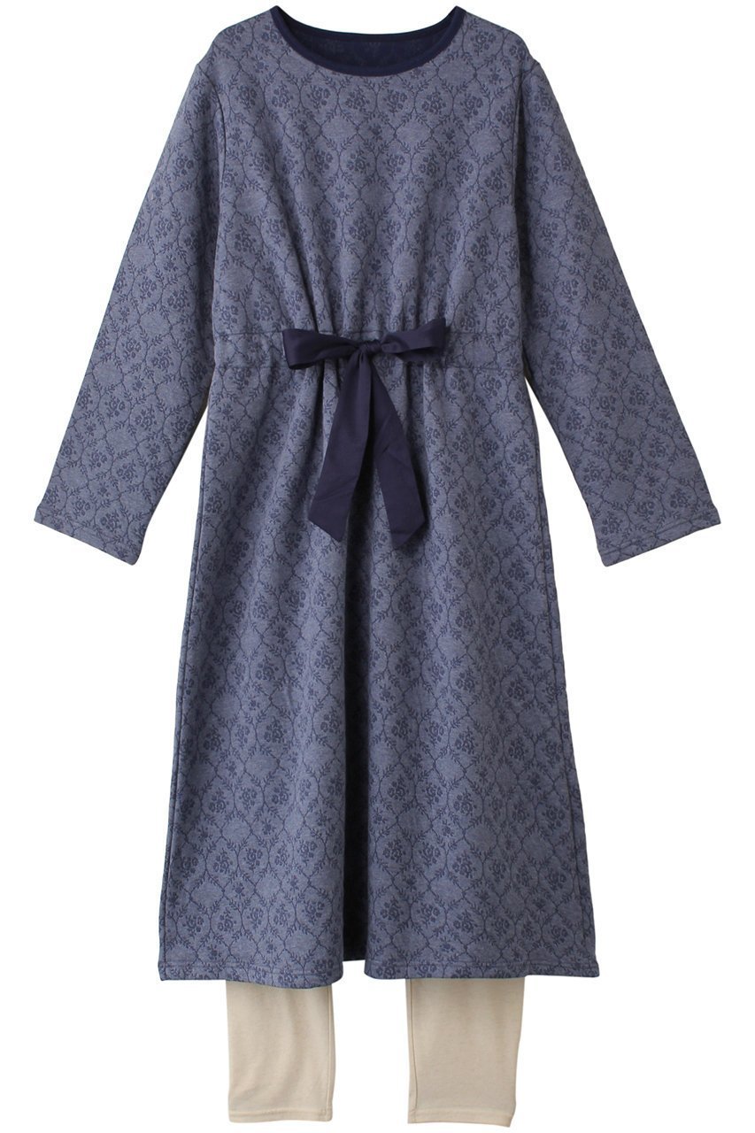 【キッドブルー/KID BLUE / GOODS】の24キルトフラワーJQナイティ(スパッツつき) インテリア・キッズ・メンズ・レディースファッション・服の通販 founy(ファニー) キルト Quilt, Quilted Fabric ジャカード/ジャガード Jacquard, Woven Pattern スリーブ Sleeve, Long Sleeve / Short Sleeve パジャマ Pajamas, Sleepwear フラワー Flower, Floral リボン Ribbon, Bow ロング Long, Long-Length 人気 Popular, Best Seller A/W・秋冬 Autumn/Winter ネイビー|ID: prp329100004214901 ipo3291000000035053545