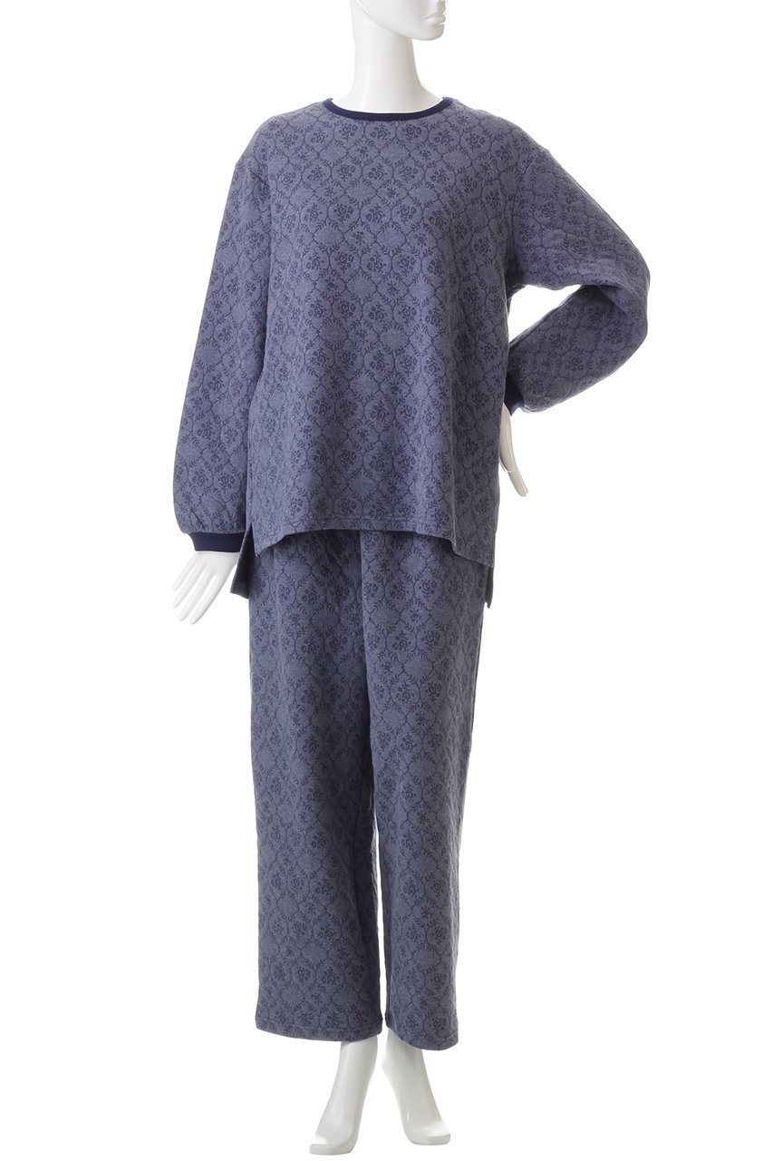 【キッドブルー/KID BLUE】の24キルトフラワーJQパジャマ 人気、トレンドファッション・服の通販 founy(ファニー) 　ファッション　Fashion　レディースファッション　Fashion for Women　トップス・カットソー　Cut & Sew Tops　ウォーム　Warm Fabric　キルト　Quilt, Quilted Fabric　ジャカード／ジャガード　Jacquard, Woven Pattern　パジャマ　Pajamas, Sleepwear　フラワー　Flower, Floral　リラックス　Relax, Relaxed Fit　人気　Popular, Best Seller　再入荷　Restock / Back in Stock　A/W・秋冬　Autumn/Winter　other-2|ID: prp329100004214902 ipo3291000000035698987
