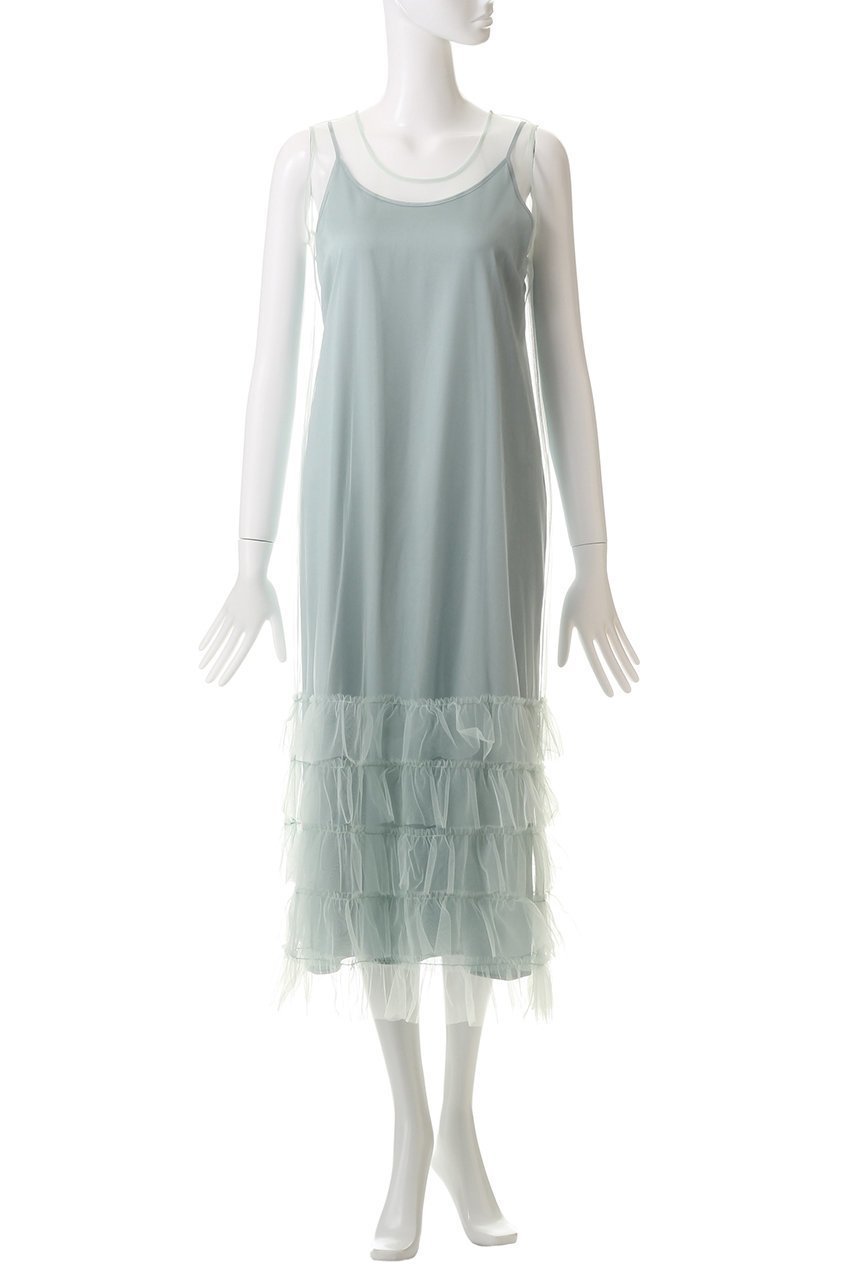 【アルアバイル/allureville】のチュールフリルティアードワンピース 人気、トレンドファッション・服の通販 founy(ファニー) 　ファッション　Fashion　レディースファッション　WOMEN　ワンピース　Dress　チュニック　Tunic　シアー　Sheer　チュニック　Tunic　チュール　Tulle　トレンド　Trend　ドレス　Dress　ノースリーブ　No Sleeve　フリル　Frills　ペチコート　Petticoat　ロング　Long　other-2|ID: prp329100004214913 ipo3291000000031386878
