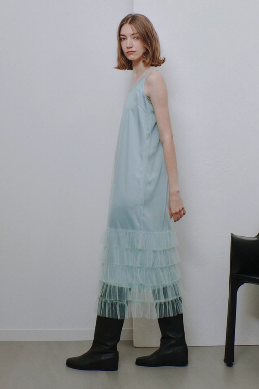 【アルアバイル/allureville】のチュールフリルティアードワンピース 人気、トレンドファッション・服の通販 founy(ファニー) 　ファッション　Fashion　レディースファッション　WOMEN　ワンピース　Dress　チュニック　Tunic　シアー　Sheer　チュニック　Tunic　チュール　Tulle　トレンド　Trend　ドレス　Dress　ノースリーブ　No Sleeve　フリル　Frills　ペチコート　Petticoat　ロング　Long　other-8|ID: prp329100004214913 ipo3291000000031386890