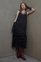 【アルアバイル/allureville】のチュールフリルティアードワンピース ブラック|ID: prp329100004214913 ipo3291000000032874707