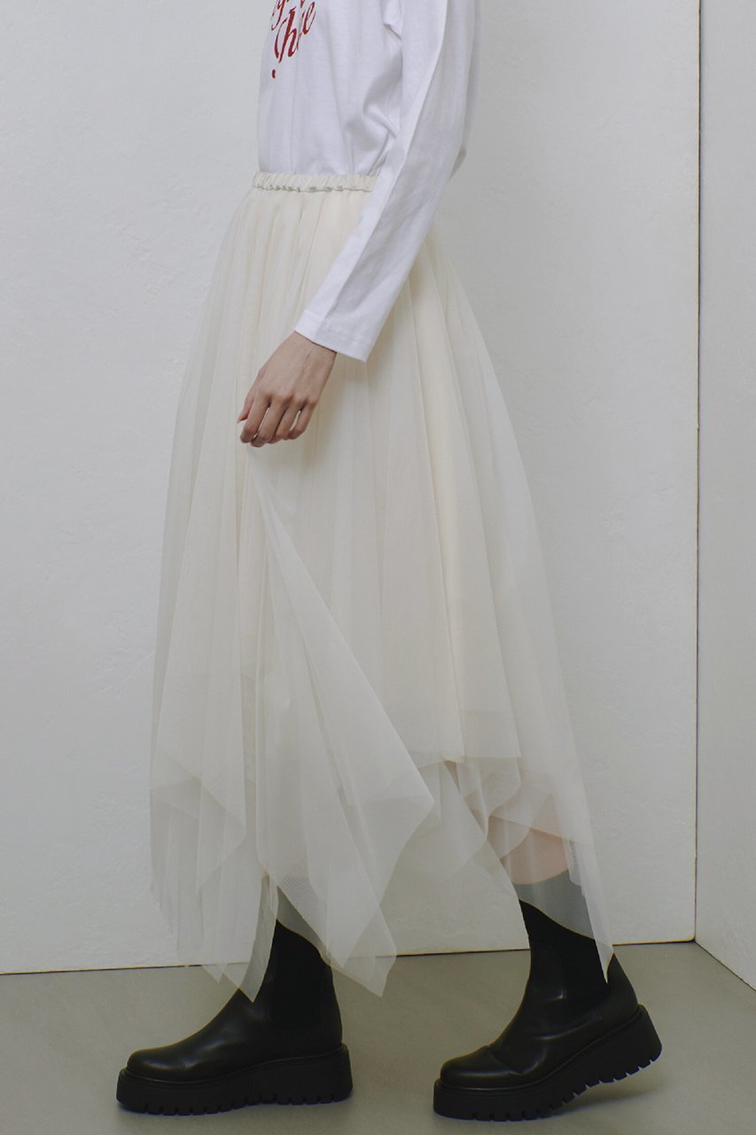 【アルアバイル/allureville】のイレヘムチュールスカート 人気、トレンドファッション・服の通販 founy(ファニー) 　ファッション　Fashion　レディースファッション　Fashion for Women　スカート　Skirts　イレギュラー　Irregular Design　サテン　Satin, Glossy Fabric　シアー　Sheer, See-Through　チュール　Tulip, Tulip Motif　ランダム　Random, Irregular　エレガント 上品　Elegant　other-5|ID: prp329100004214916 ipo3291000000032823565