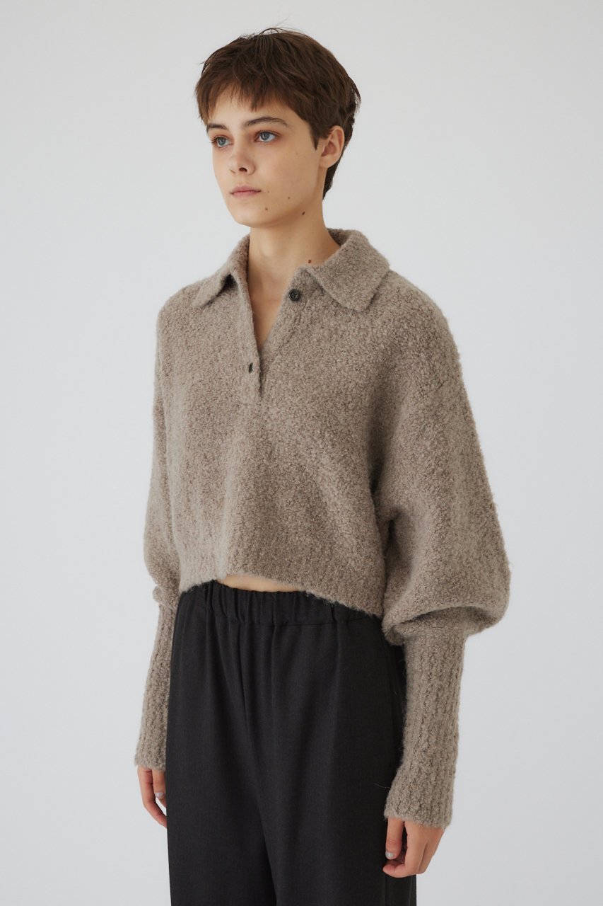 【リムアーク/RIM.ARK】のBoucle short knit/ニット 人気、トレンドファッション・服の通販 founy(ファニー) 　ファッション　Fashion　レディースファッション　Fashion for Women　トップス・カットソー　Cut & Sew Tops　ニット　Knit Tops & Sweaters　カジュアルプルオーバー・ニットトップス　Pullovers & Knit Tops / Casual Pullovers　コンパクト　Compact, Small Size　バランス　Balance, Style Balance　モダン　Modern, Contemporary　A/W・秋冬　Autumn/Winter　軽量　Lightweight, Ultra Light　other-2|ID: prp329100004216016 ipo3291000000032959245