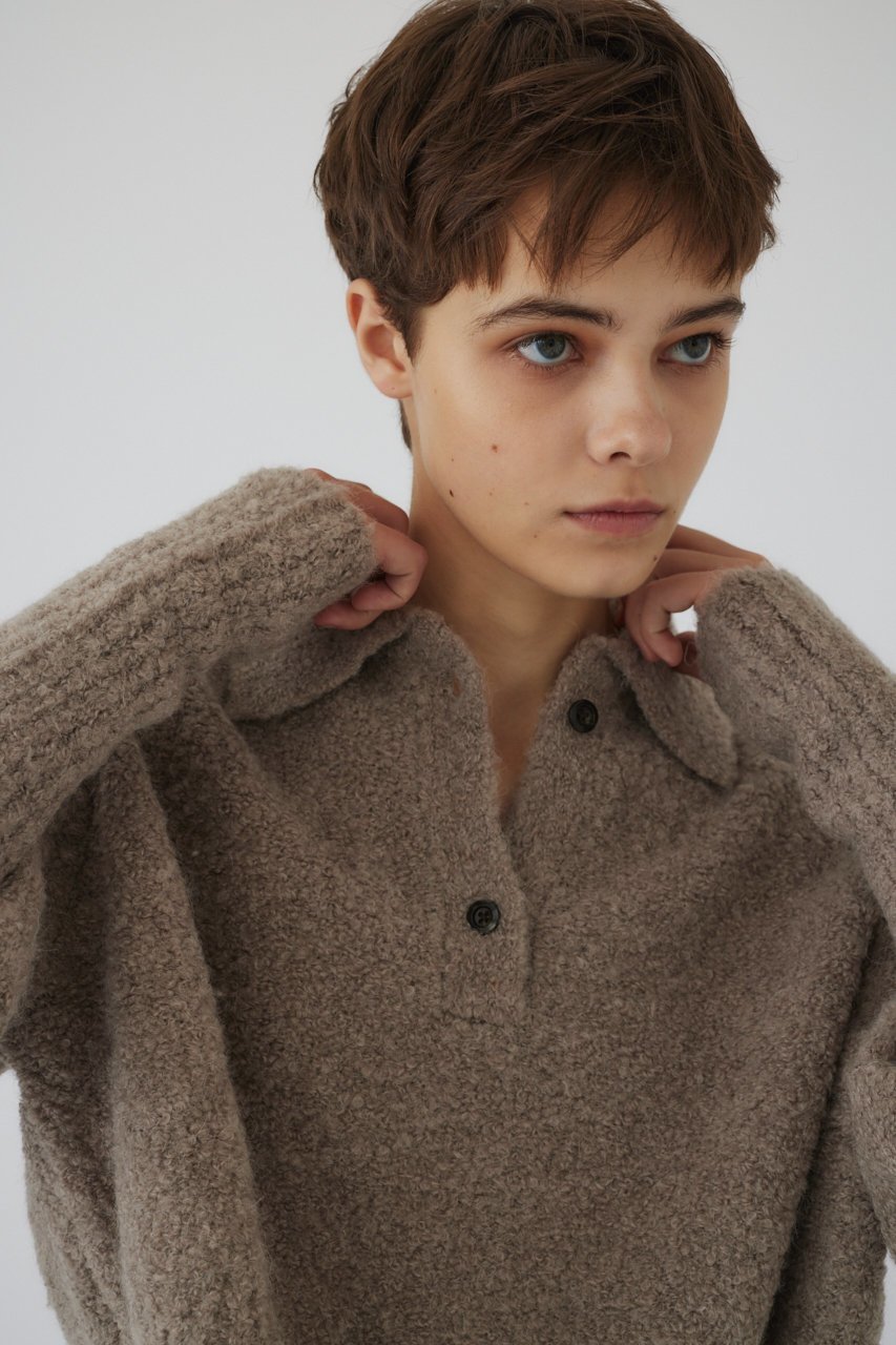 【リムアーク/RIM.ARK】のBoucle short knit/ニット 人気、トレンドファッション・服の通販 founy(ファニー) 　ファッション　Fashion　レディースファッション　Fashion for Women　トップス・カットソー　Cut & Sew Tops　ニット　Knit Tops & Sweaters　カジュアルプルオーバー・ニットトップス　Pullovers & Knit Tops / Casual Pullovers　コンパクト　Compact, Small Size　バランス　Balance, Style Balance　モダン　Modern, Contemporary　A/W・秋冬　Autumn/Winter　軽量　Lightweight, Ultra Light　other-7|ID: prp329100004216016 ipo3291000000032959268