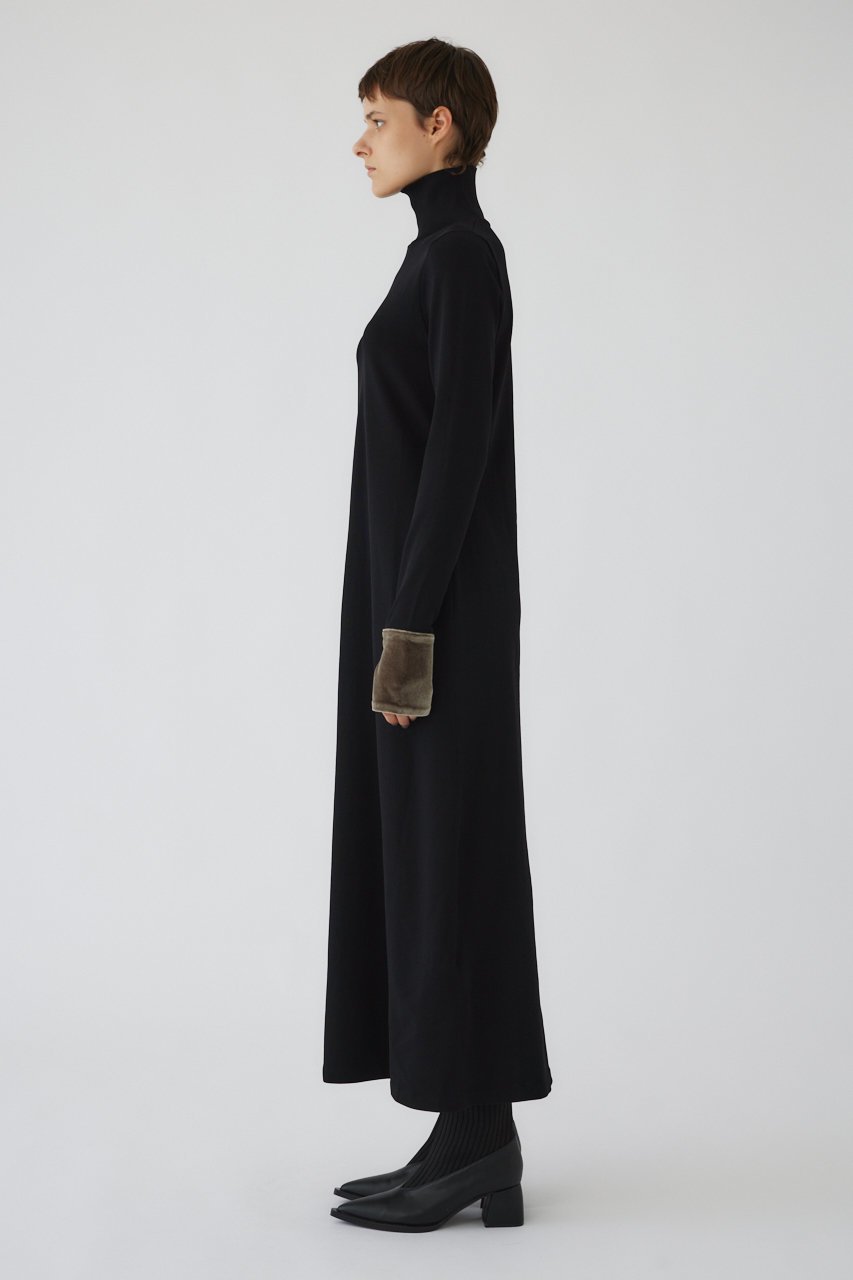 【リムアーク/RIM.ARK】のVelour cuffs knit dress/ニットドレス 人気、トレンドファッション・服の通販 founy(ファニー) 　ファッション　Fashion　レディースファッション　WOMEN　ワンピース　Dress　ドレス　Party Dresses　チュニック　Tunic　カフス　Cuffs　チュニック　Tunic　ドレス　Dress　ハイネック　High Neck　ベロア　Velor　ロング　Long　other-4|ID: prp329100004216022 ipo3291000000031386188