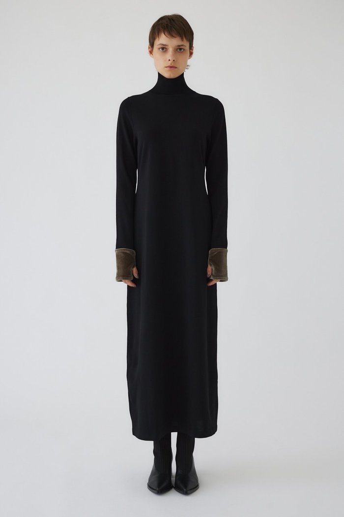 【リムアーク/RIM.ARK】のVelour cuffs knit dress/ニットドレス インテリア・キッズ・メンズ・レディースファッション・服の通販 founy(ファニー) https://founy.com/ ファッション Fashion レディースファッション WOMEN ワンピース Dress ドレス Party Dresses チュニック Tunic カフス Cuffs チュニック Tunic ドレス Dress ハイネック High Neck ベロア Velor ロング Long |ID: prp329100004216022 ipo3291000000032375994