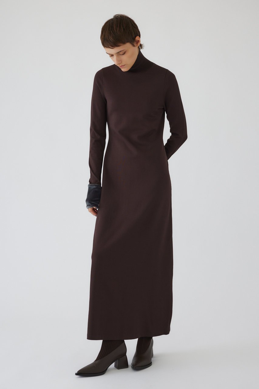 【リムアーク/RIM.ARK】のVelour cuffs knit dress/ニットドレス 人気、トレンドファッション・服の通販 founy(ファニー) 　ファッション　Fashion　レディースファッション　WOMEN　ワンピース　Dress　ドレス　Party Dresses　チュニック　Tunic　カフス　Cuffs　チュニック　Tunic　ドレス　Dress　ハイネック　High Neck　ベロア　Velor　ロング　Long　other-4|ID: prp329100004216022 ipo3291000000032376000