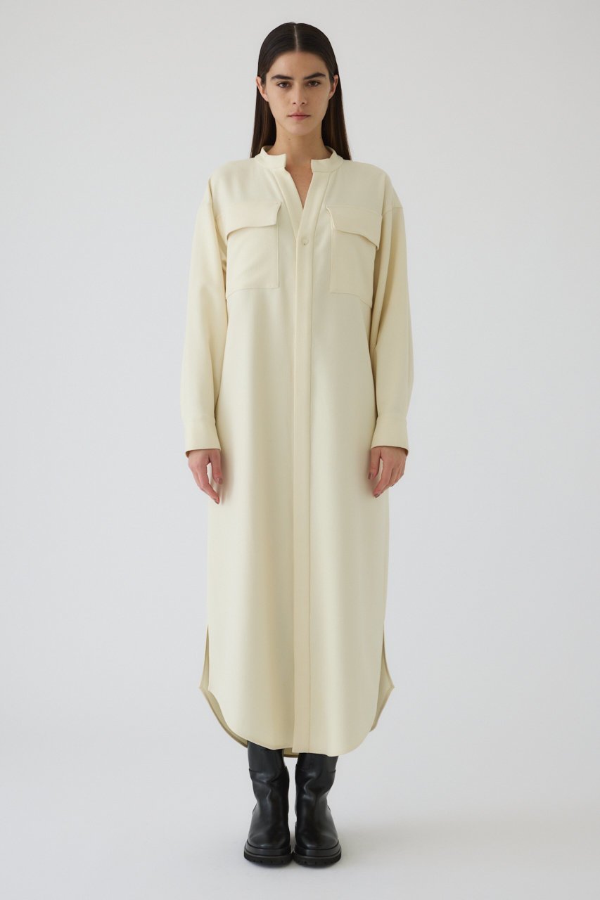 【リムアーク/RIM.ARK】のPique loose shirt OP/シャツワンピース インテリア・キッズ・メンズ・レディースファッション・服の通販 founy(ファニー) 　ファッション　Fashion　レディースファッション　Fashion for Women　ワンピース　Dresses　シャツワンピース / 1枚で着映えコーデ　Shirt Dresses　チュニック　Tunic Tops & Dresses　コーデュロイ　Corduroy, Cord Fabric　チュニック　Tunic, Long Top　パターン　Pattern, Design Print　フロント　Front, Front Design　ブラウジング　Blouson Silhouette, Cinched Waist　ポケット　Pocket, Pocket Detail　ルーズ　Loose, Oversized　ロング　Long, Long-Length　羽織　Haori, Light Jacket　アイボリー|ID: prp329100004216024 ipo3291000000032855755