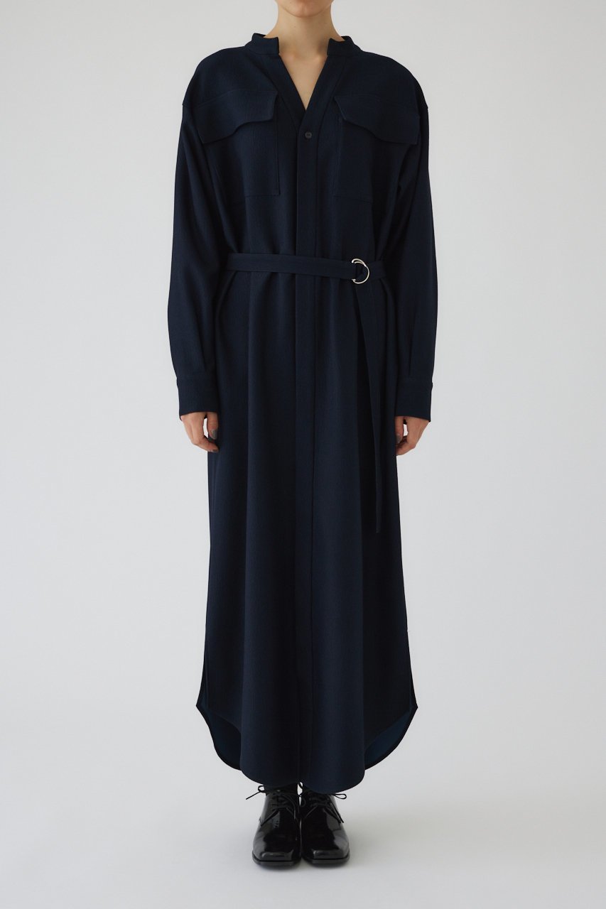 【リムアーク/RIM.ARK】のPique loose shirt OP/シャツワンピース インテリア・キッズ・メンズ・レディースファッション・服の通販 founy(ファニー) 　ファッション　Fashion　レディースファッション　Fashion for Women　ワンピース　Dresses　シャツワンピース / 1枚で着映えコーデ　Shirt Dresses　チュニック　Tunic Tops & Dresses　コーデュロイ　Corduroy, Cord Fabric　チュニック　Tunic, Long Top　パターン　Pattern, Design Print　フロント　Front, Front Design　ブラウジング　Blouson Silhouette, Cinched Waist　ポケット　Pocket, Pocket Detail　ルーズ　Loose, Oversized　ロング　Long, Long-Length　羽織　Haori, Light Jacket　ダークネイビー|ID: prp329100004216024 ipo3291000000032855762
