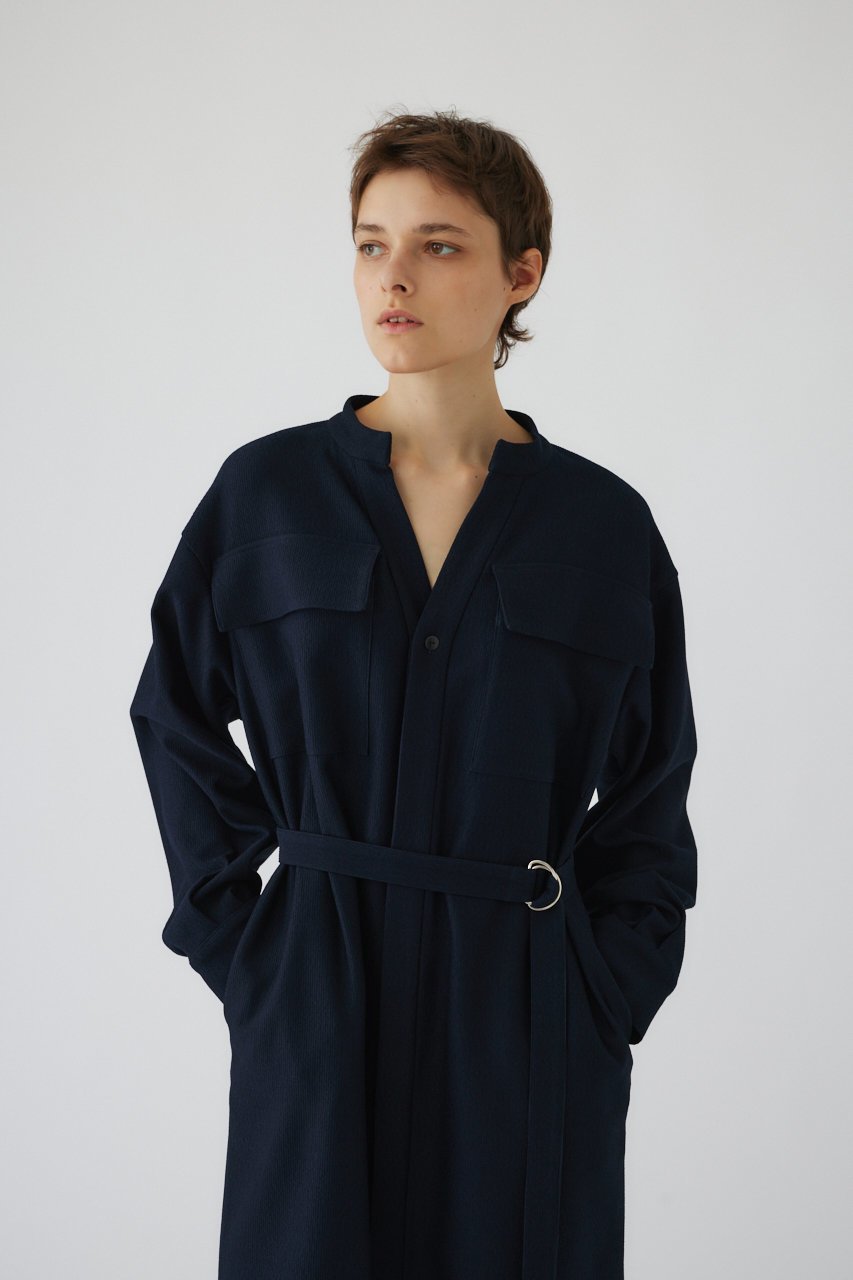 【リムアーク/RIM.ARK】のPique loose shirt OP/シャツワンピース 人気、トレンドファッション・服の通販 founy(ファニー) 　ファッション　Fashion　レディースファッション　Fashion for Women　ワンピース　Dresses　シャツワンピース / 1枚で着映えコーデ　Shirt Dresses　チュニック　Tunic Tops & Dresses　コーデュロイ　Corduroy, Cord Fabric　チュニック　Tunic, Long Top　パターン　Pattern, Design Print　フロント　Front, Front Design　ブラウジング　Blouson Silhouette, Cinched Waist　ポケット　Pocket, Pocket Detail　ルーズ　Loose, Oversized　ロング　Long, Long-Length　羽織　Haori, Light Jacket　other-8|ID: prp329100004216024 ipo3291000000032855800