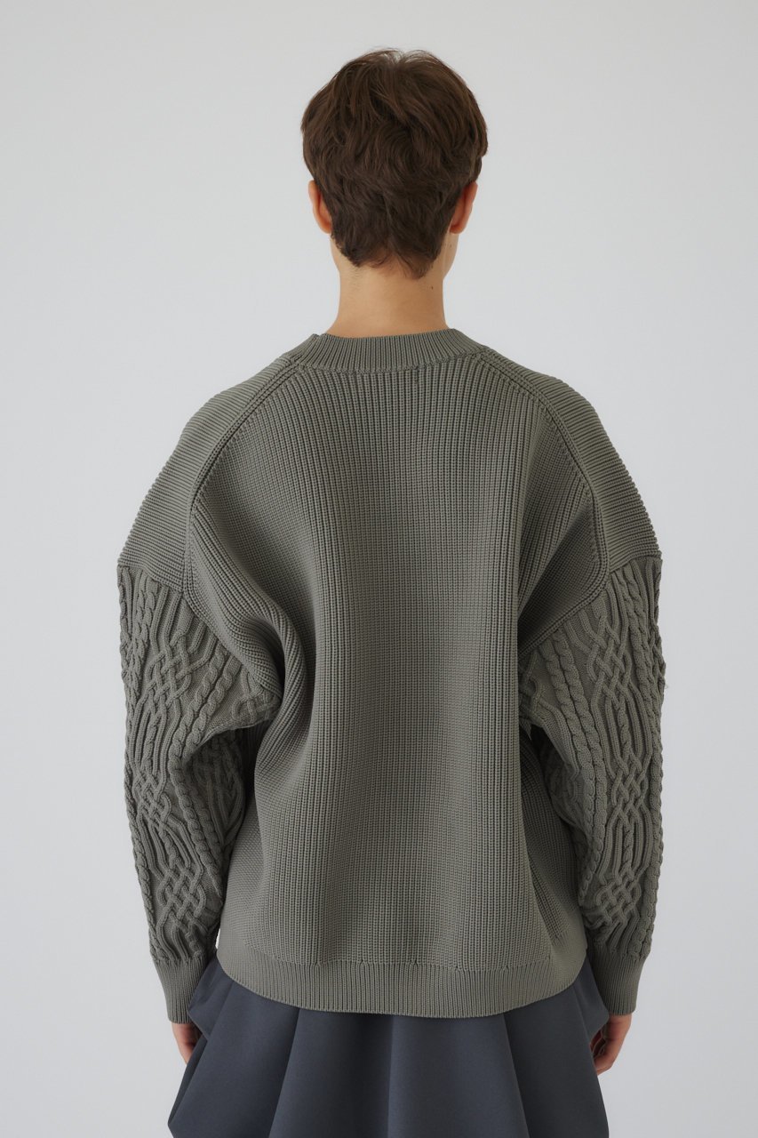 【リムアーク/RIM.ARK】のCable sleeve knit tops/トップス 人気、トレンドファッション・服の通販 founy(ファニー) 　ファッション　Fashion　レディースファッション　Fashion for Women　トップス・カットソー　Cut & Sew Tops　ニット　Knit Tops & Sweaters　カジュアルプルオーバー・ニットトップス　Pullovers & Knit Tops / Casual Pullovers　クール　Cool, Chic　other-5|ID: prp329100004216025 ipo3291000000032959307