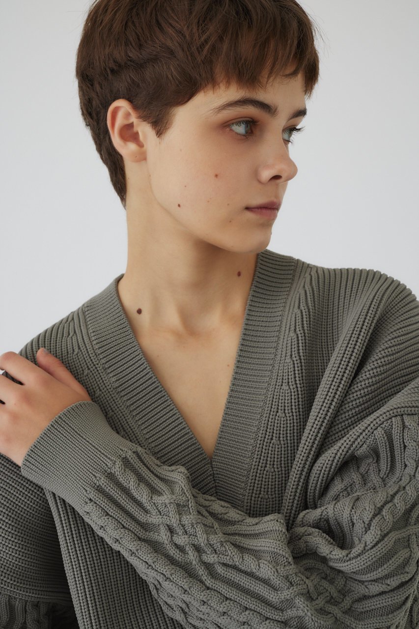 【リムアーク/RIM.ARK】のCable sleeve knit tops/トップス 人気、トレンドファッション・服の通販 founy(ファニー) 　ファッション　Fashion　レディースファッション　Fashion for Women　トップス・カットソー　Cut & Sew Tops　ニット　Knit Tops & Sweaters　カジュアルプルオーバー・ニットトップス　Pullovers & Knit Tops / Casual Pullovers　クール　Cool, Chic　other-7|ID: prp329100004216025 ipo3291000000032959318