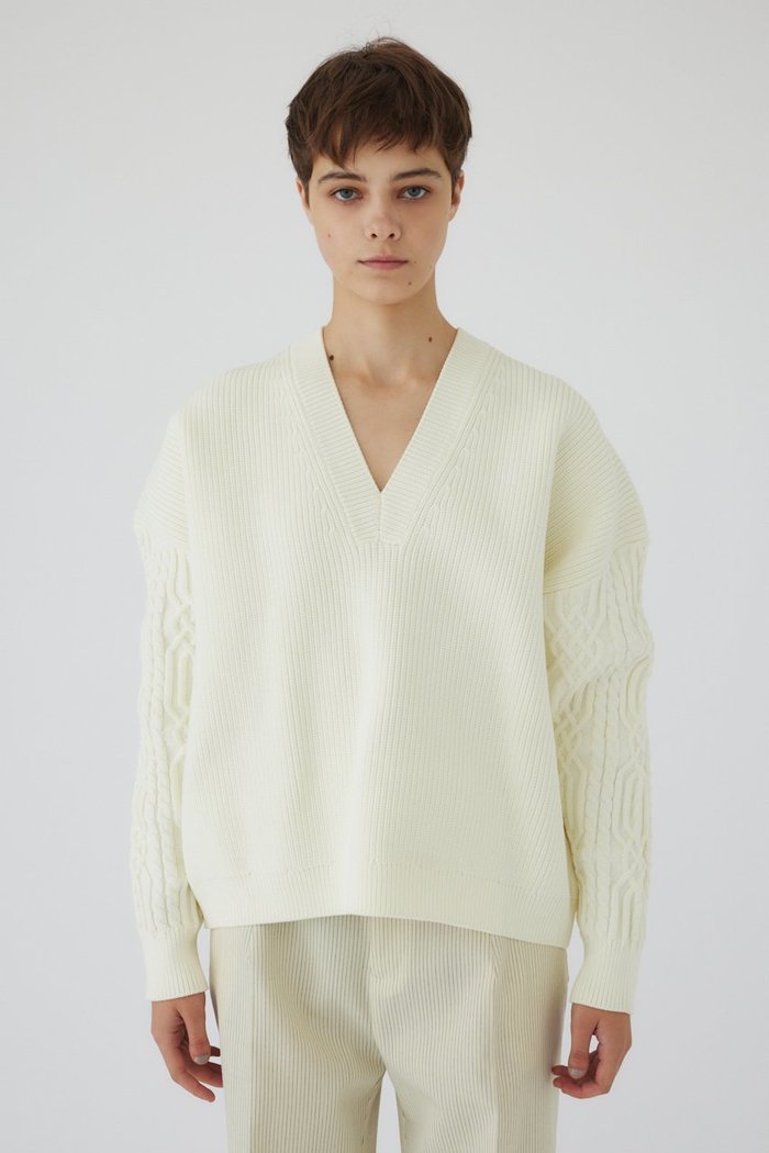 【リムアーク/RIM.ARK】のCable sleeve knit tops/トップス インテリア・キッズ・メンズ・レディースファッション・服の通販 founy(ファウニー) https://founy.com/ ファッション Fashion レディースファッション Fashion for Women トップス・カットソー Cut & Sew Tops ニット Knit Tops & Sweaters カジュアルプルオーバー・ニットトップス Pullovers & Knit Tops / Casual Pullovers クール Cool, Chic |ID: prp329100004216025 ipo3291000000035623119