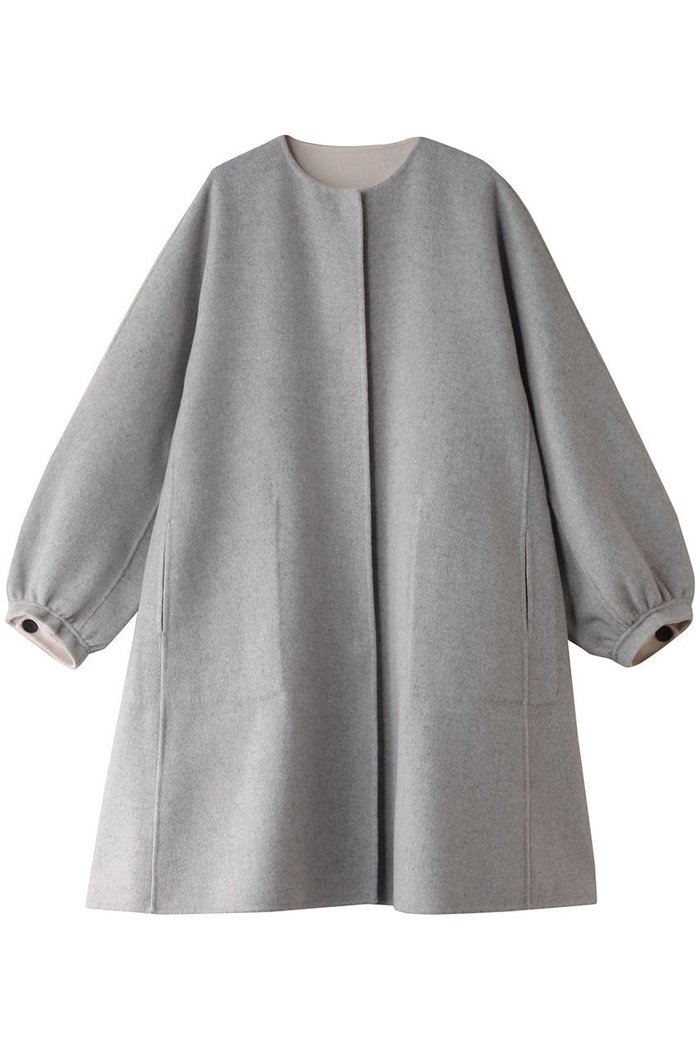 【アドーア/ADORE】のカシミヤ混2TONEリバーノーカラーコート インテリア・キッズ・メンズ・レディースファッション・服の通販 founy(ファニー) https://founy.com/ ファッション Fashion レディースファッション Fashion for Women アウター Coat / Outerwear Collection コート・ロングコート・ピーコート Long Coats, Peacoats & More ショート Short, Short Length スリーブ Sleeve, Long Sleeve / Short Sleeve パッチ Patch, Appliqué ポケット Pocket, Pocket Detail |ID: prp329100004216038 ipo3291000000035825047
