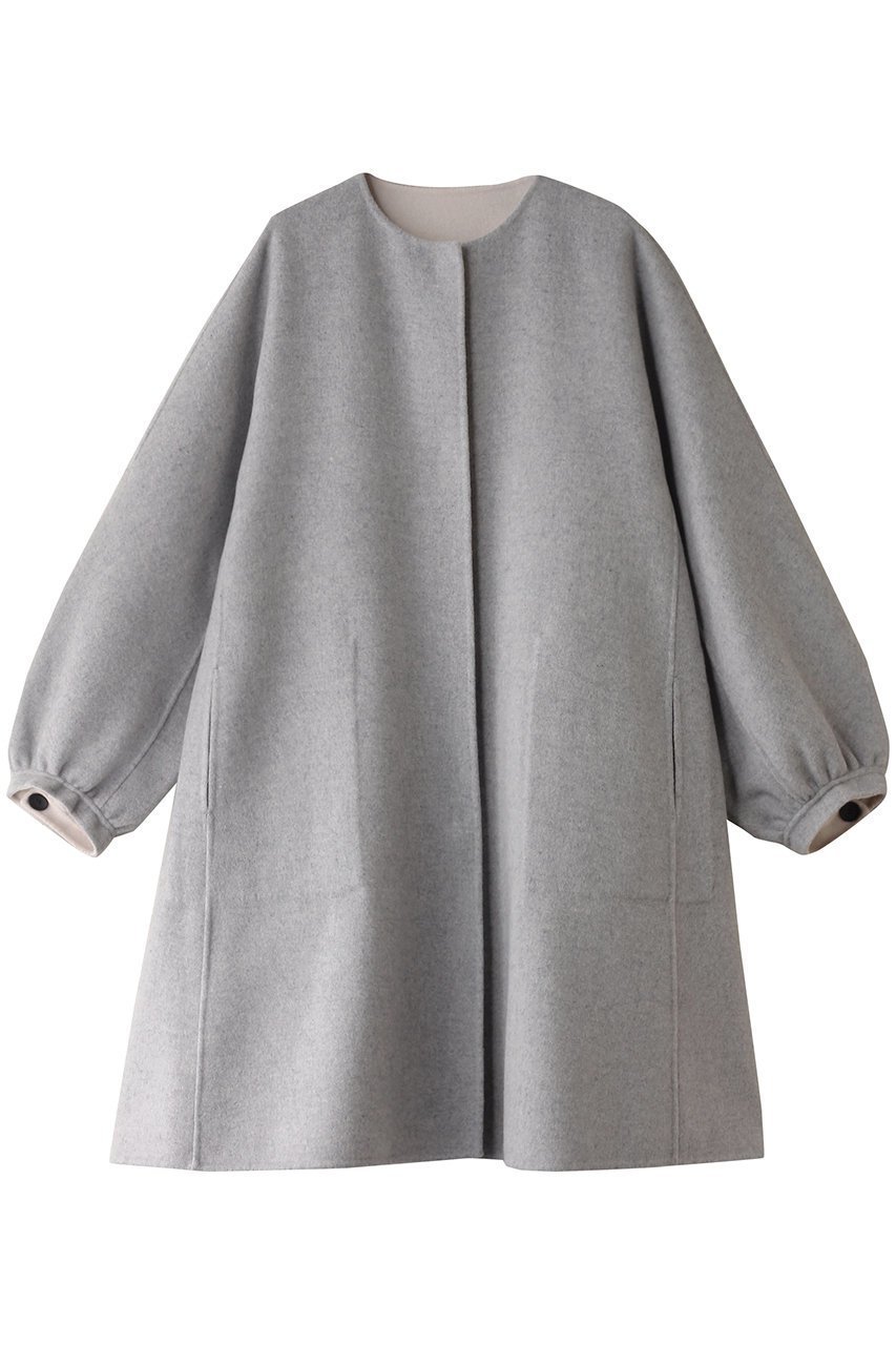 【アドーア/ADORE】のカシミヤ混2TONEリバーノーカラーコート 人気、トレンドファッション・服の通販 founy(ファニー) 　ファッション　Fashion　レディースファッション　Fashion for Women　アウター　Coat / Outerwear Collection　コート・ロングコート・ピーコート　Long Coats, Peacoats & More　ショート　Short, Short Length　スリーブ　Sleeve, Long Sleeve / Short Sleeve　パッチ　Patch, Appliqué　ポケット　Pocket, Pocket Detail　 other-1|ID: prp329100004216038 ipo3291000000036515196