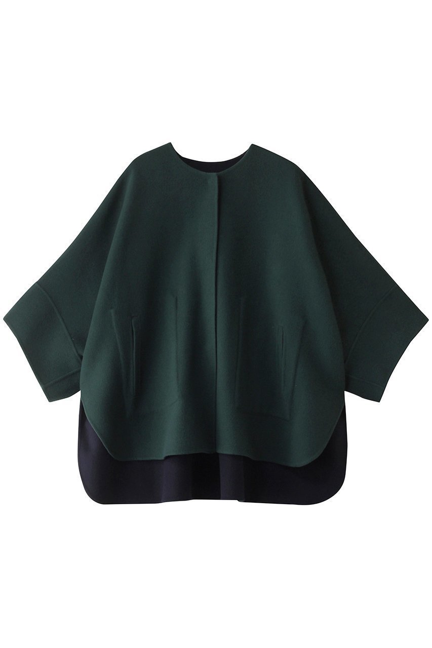 【アドーア/ADORE】のカシミヤ混2TONEリバーノーカラージャケット インテリア・キッズ・メンズ・レディースファッション・服の通販 founy(ファニー) 　ファッション　Fashion　レディースファッション　Fashion for Women　アウター　Coat / Outerwear Collection　レディースジャケット・軽アウター　Jackets　ノーカラージャケット / シンプル上品コーデ　Collarless Jackets　ジャケット　Jacket, Outerwear　スリーブ　Sleeve, Long Sleeve / Short Sleeve　パッチ　Patch, Appliqué　ポケット　Pocket, Pocket Detail　グリーン|ID: prp329100004216039 ipo3291000000032940324