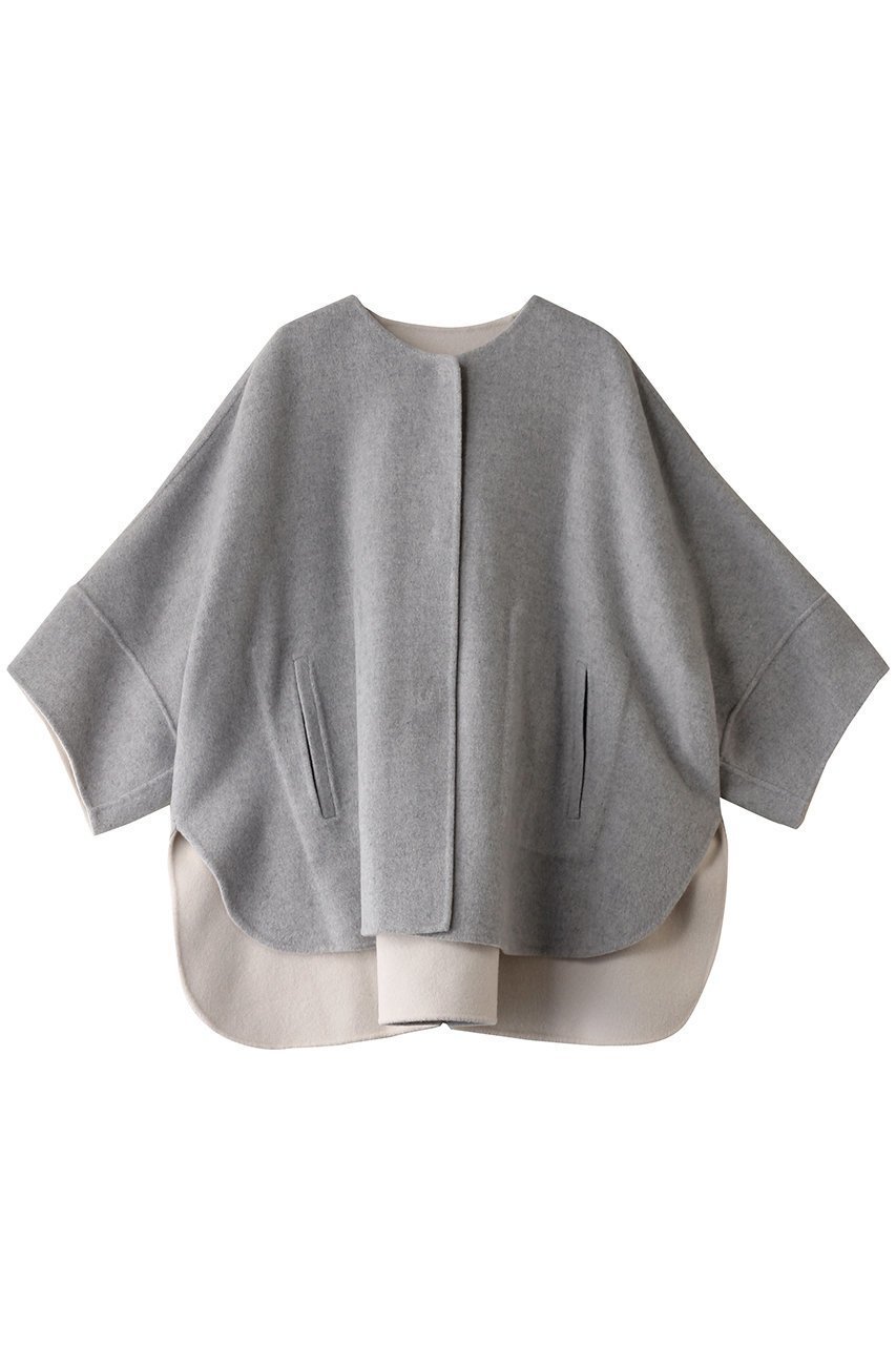 【アドーア/ADORE】のカシミヤ混2TONEリバーノーカラージャケット インテリア・キッズ・メンズ・レディースファッション・服の通販 founy(ファニー) 　ファッション　Fashion　レディースファッション　Fashion for Women　アウター　Coat / Outerwear Collection　レディースジャケット・軽アウター　Jackets　ノーカラージャケット / シンプル上品コーデ　Collarless Jackets　ジャケット　Jacket, Outerwear　スリーブ　Sleeve, Long Sleeve / Short Sleeve　パッチ　Patch, Appliqué　ポケット　Pocket, Pocket Detail　グレー|ID: prp329100004216039 ipo3291000000032940330