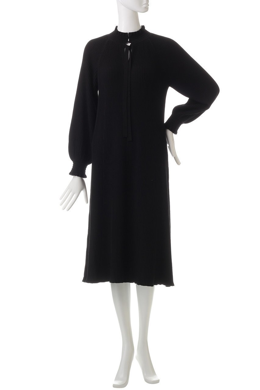 【マリリンムーン/MARILYN MOON】のレーヨンナイロンリップル2wayニットワンピース 人気、トレンドファッション・服の通販 founy(ファニー) 　ファッション　Fashion　レディースファッション　Fashion for Women　ワンピース　Dresses　ニットワンピース　Knit Dresses　チュニック　Tunic Tops & Dresses　おすすめ　Recommended / Our Picks　シャーリング　Shirring, Ruched　スリット　Slit, Slit Detail　チュニック　Tunic, Long Top　ハイネック　High Neck, Mock Neck　フリル　Frill, Ruffle　フレア　Flare, Flared　モダン　Modern, Contemporary　リボン　Ribbon, Bow　ロング　Long, Long-Length　エレガント 上品　Elegant　other-2|ID: prp329100004216041 ipo3291000000032891131