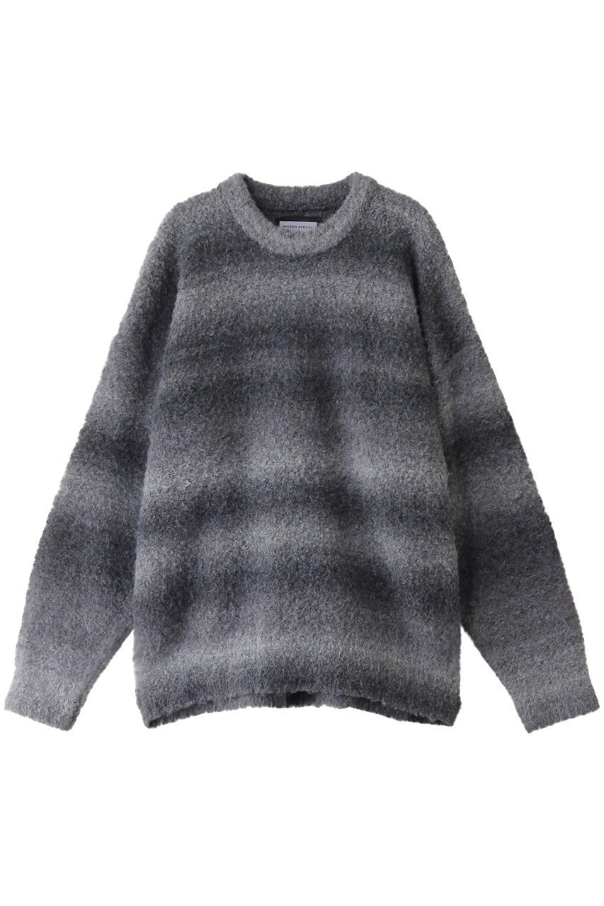 【メゾンスペシャル/MAISON SPECIAL】の【UNISEX】カスリブークレーウォッシャブルプルオーバーニット 人気、トレンドファッション・服の通販 founy(ファニー) 　ファッション　Fashion　レディースファッション　Fashion for Women　トップス・カットソー　Cut & Sew Tops　ニット　Knit Tops & Sweaters　カジュアルプルオーバー・ニットトップス　Pullovers & Knit Tops / Casual Pullovers　ユニセックス　Unisex, Genderless　グラデーション　Gradient, Ombre　バランス　Balance, Style Balance　モコモコ　Fuzzy, Fluffy　今季　This Season, Current Season　A/W・秋冬　Autumn/Winter　 other-1|ID: prp329100004216050 ipo3291000000035962547