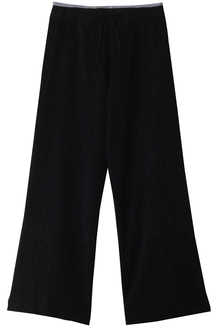【キッドブルー/KID BLUE】の24リブニットボトム インテリア・キッズ・メンズ・レディースファッション・服の通販 founy(ファニー) 　ファッション　Fashion　レディースファッション　Fashion for Women　トップス・カットソー　Cut & Sew Tops　ニット　Knit Tops & Sweaters　ストレート　Straight, Straight Cut　パジャマ　Pajamas, Sleepwear　フレア　Flare, Flared　リブニット　Rib Knit, Ribbed Knit　リラックス　Relax, Relaxed Fit　ロング　Long, Long-Length　ブラック|ID: prp329100004216088 ipo3291000000032834775