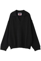 【メゾンスペシャル/MAISON SPECIAL】の【UNISEX】スラブワッフルスキッパーニットポロ D.BLK(ブラック)|ID:prp329100004216094