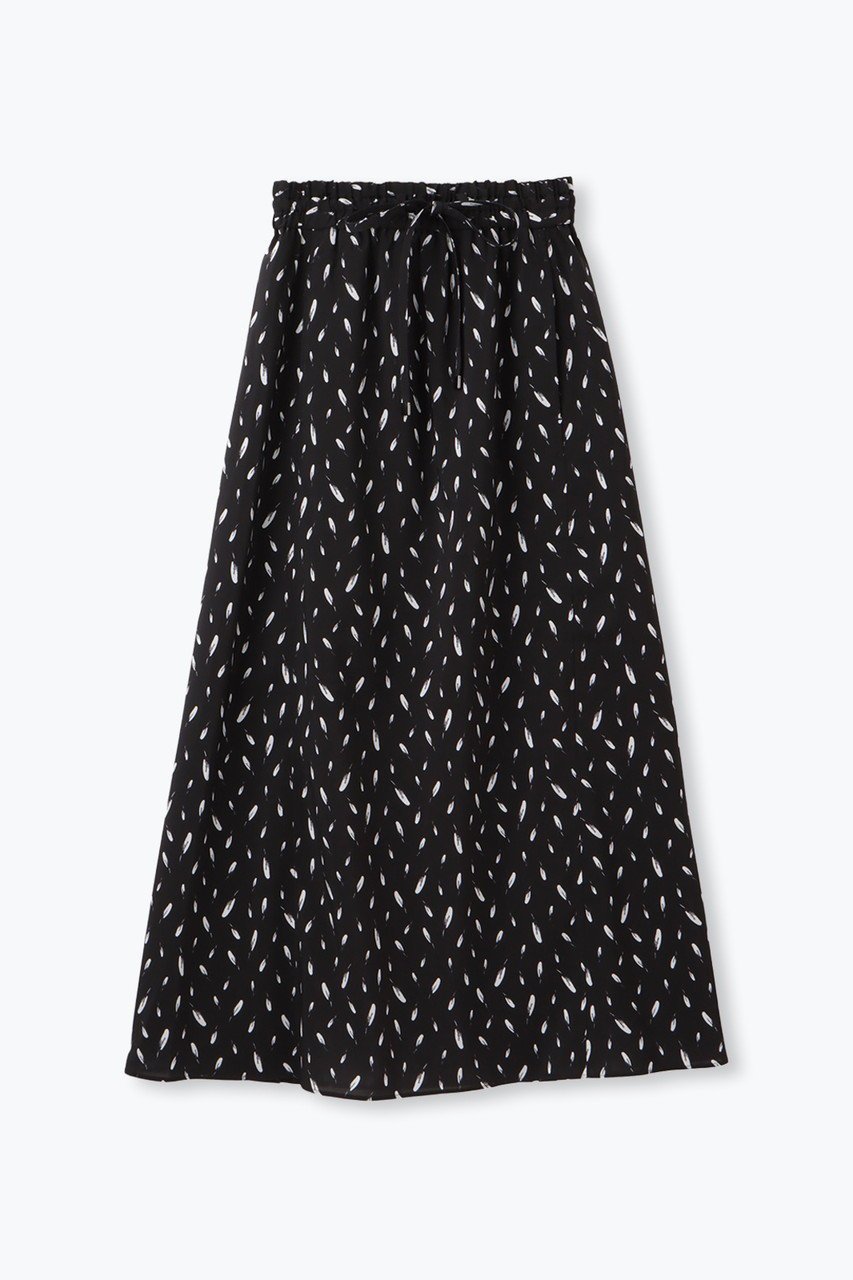 【レリル/lelill】のイージーフレアーSK インテリア・キッズ・メンズ・レディースファッション・服の通販 founy(ファニー) 　ファッション　Fashion　レディースファッション　Fashion for Women　スカート　Skirts　ロングスカート　Long Skirts / Maxi & Midi Skirts　スリット　Slit, Slit Detail　ビンテージ　Vintage, Retro Style　フェザー　Feather, Feather Detail　フレア　Flare, Flared　モチーフ　Motif, Design Theme　ロング　Long, Long-Length　定番　Standard, Basic Item　ブラック|ID: prp329100004217336 ipo3291000000035559595