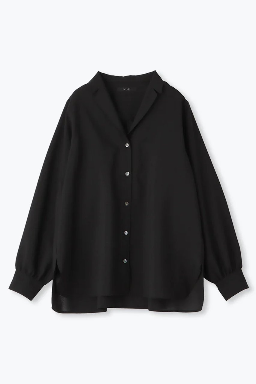 【レリル/lelill】のテーラードシアーシャツ インテリア・キッズ・メンズ・レディースファッション・服の通販 founy(ファニー) 　ファッション　Fashion　レディースファッション　Fashion for Women　トップス・カットソー　Cut & Sew Tops　シャツ・ブラウス・オフィスカジュアル　Elegant Blouses & Button-Ups　ジャケット　Jacket, Outerwear　スリーブ　Sleeve, Long Sleeve / Short Sleeve　デスク　Desk, Work Desk　ロング　Long, Long-Length　ワーク　Workwear, Utility Style　羽織　Haori, Light Jacket　ブラック|ID: prp329100004217337 ipo3291000000032840888