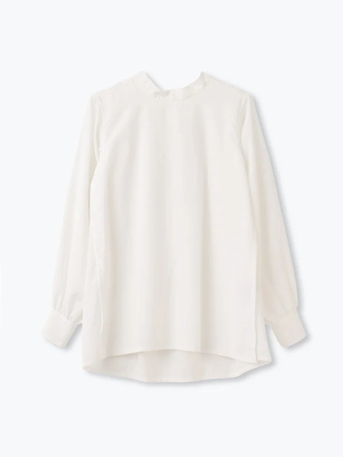 【レリル/lelill】の【日本製】WIND THROUGH ブラウス インテリア・キッズ・メンズ・レディースファッション・服の通販 founy(ファニー) ファッション Fashion レディースファッション Fashion for Women トップス・カットソー Cut & Sew Tops シャツ・ブラウス・オフィスカジュアル Elegant Blouses & Button-Ups スリーブ Sleeve, Long Sleeve / Short Sleeve タフタ Taffeta, Structured Fabric ロング Long, Long-Length 日本製 Made In Japan 秋 Autumn オフホワイト|ID: prp329100004217338 ipo3291000000032915613