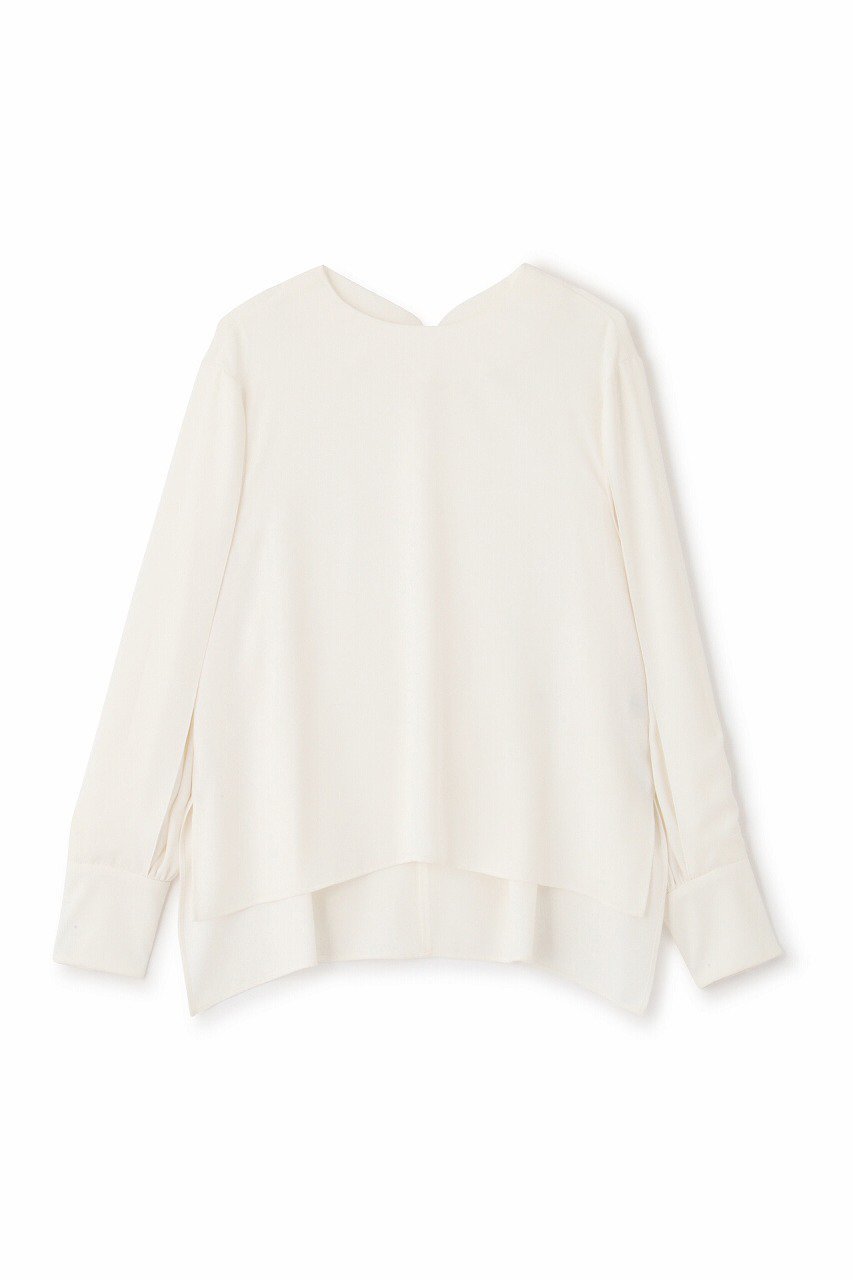 【アドーア/ADORE】のコンパクトサテンブラウス インテリア・キッズ・メンズ・レディースファッション・服の通販 founy(ファニー) 　ファッション　Fashion　レディースファッション　Fashion for Women　トップス・カットソー　Cut & Sew Tops　シャツ・ブラウス・オフィスカジュアル　Elegant Blouses & Button-Ups　インナー　Innerwear　サテン　Satin, Glossy Fabric　シンプル　Simple, Minimal　スリーブ　Sleeve, Long Sleeve / Short Sleeve　ドレープ　Drape, Draping Fabric　ボトム　Bottoms, Lower Wear　ロング　Long, Long-Length　ホワイト|ID: prp329100004217356 ipo3291000000033725292