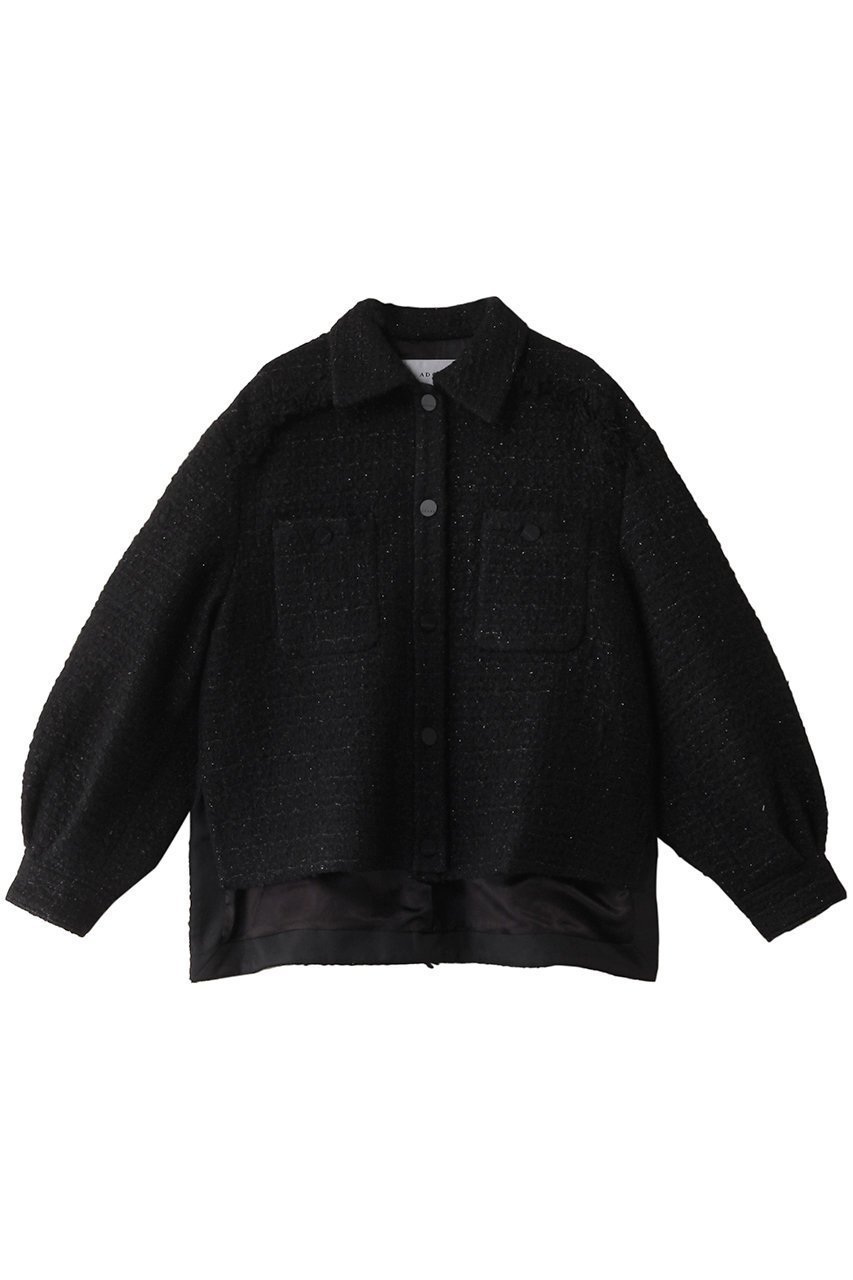 【アドーア/ADORE】のブラックラメツイードジャケット インテリア・キッズ・メンズ・レディースファッション・服の通販 founy(ファニー) 　ファッション　Fashion　レディースファッション　Fashion for Women　アウター　Coat / Outerwear Collection　レディースジャケット・軽アウター　Jackets　おすすめ　Recommended / Our Picks　エレガント 上品　Elegant　シルバー　Silver, Metallic Silver　ジャケット　Jacket, Outerwear　スリット　Slit, Slit Detail　ファブリック　Fabric, Textile　フリンジ　Fringe, Tassel　リラックス　Relax, Relaxed Fit　ブラック|ID: prp329100004217379 ipo3291000000032940565