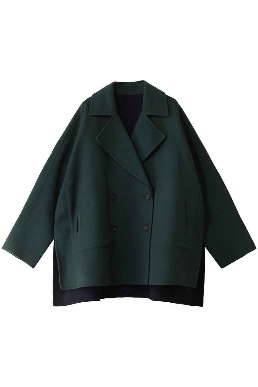 【アドーア/ADORE】のカシミヤ混2TONEリバーコート インテリア・キッズ・メンズ・レディースファッション・服の通販 founy(ファニー) 　ファッション　Fashion　レディースファッション　Fashion for Women　アウター　Coat / Outerwear Collection　コート・ロングコート・ピーコート　Long Coats, Peacoats & More　カッティング　Cutting Detail　ショルダー　Shoulder, Shoulder Strap　ショート　Short, Short Length　ドロップ　Drop Shoulder, Dropped Style　バランス　Balance, Style Balance　ファブリック　Fabric, Textile　リバーシブル　Reversible, Two-Sided　グリーン|ID: prp329100004217380 ipo3291000000032944393