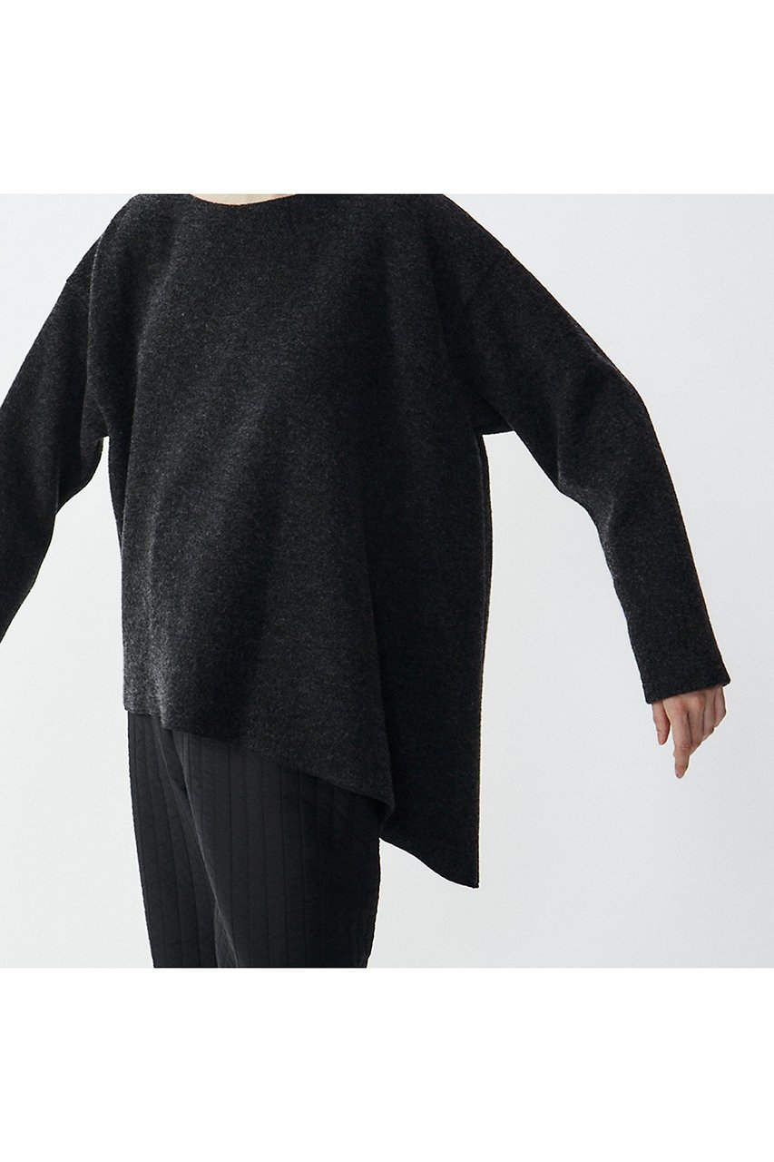 【プレインピープル/PLAIN PEOPLE】のウールダブルジャージイレギュラーヘムプルオーバー 人気、トレンドファッション・服の通販 founy(ファニー) 　ファッション　Fashion　レディースファッション　Fashion for Women　トップス・カットソー　Cut & Sew Tops　シャツ・ブラウス・オフィスカジュアル　Elegant Blouses & Button-Ups　ロングTシャツ・Tシャツ　Longline T-Shirts & Tees　カジュアルプルオーバー・ニットトップス　Pullovers & Knit Tops / Casual Pullovers　カットソー・ベーシックTシャツ　Cut-and-Sewn Tops / Stretch Tees & Basics　おすすめ　Recommended / Our Picks　イレギュラーヘム　Irregular Hem　ウォーム　Warm Fabric　スリーブ　Sleeve, Long Sleeve / Short Sleeve　セットアップ　Set-Up, Coordinated Outfit　ロング　Long, Long-Length　長袖　Long Sleeve, Full Sleeve　other-5|ID: prp329100004217407 ipo3291000000032890323