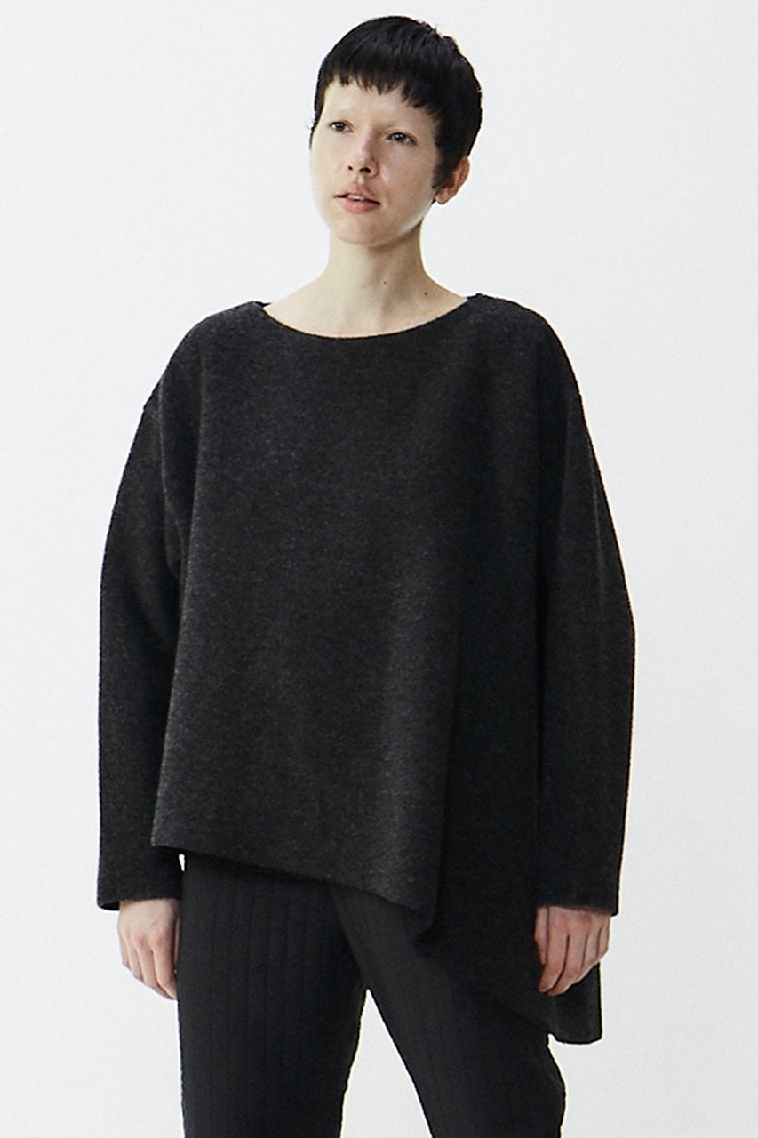 【プレインピープル/PLAIN PEOPLE】のウールダブルジャージイレギュラーヘムプルオーバー 人気、トレンドファッション・服の通販 founy(ファニー) 　ファッション　Fashion　レディースファッション　Fashion for Women　トップス・カットソー　Cut & Sew Tops　シャツ・ブラウス・オフィスカジュアル　Elegant Blouses & Button-Ups　ロングTシャツ・Tシャツ　Longline T-Shirts & Tees　カジュアルプルオーバー・ニットトップス　Pullovers & Knit Tops / Casual Pullovers　カットソー・ベーシックTシャツ　Cut-and-Sewn Tops / Stretch Tees & Basics　おすすめ　Recommended / Our Picks　イレギュラーヘム　Irregular Hem　ウォーム　Warm Fabric　スリーブ　Sleeve, Long Sleeve / Short Sleeve　セットアップ　Set-Up, Coordinated Outfit　ロング　Long, Long-Length　長袖　Long Sleeve, Full Sleeve　other-6|ID: prp329100004217407 ipo3291000000032890326