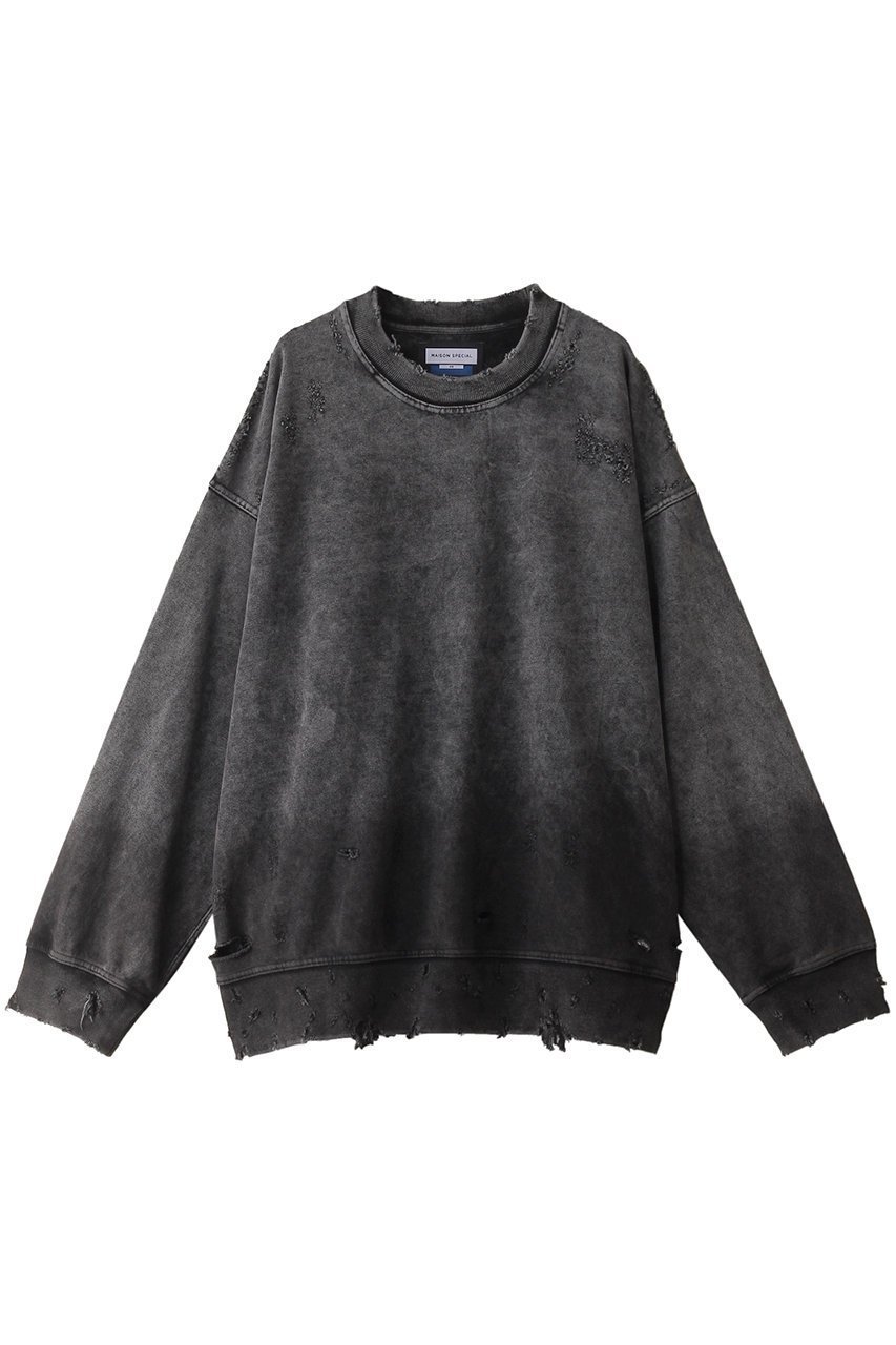【メゾンスペシャル/MAISON SPECIAL】の【UNISEX】デストロイ加工スウェットプライムオーバーPO インテリア・キッズ・メンズ・レディースファッション・服の通販 founy(ファニー) 　ファッション　Fashion　レディースファッション　Fashion for Women　トップス・カットソー　Cut & Sew Tops　シャツ・ブラウス・オフィスカジュアル　Elegant Blouses & Button-Ups　レディースパーカー・カジュアルフーディー　Casual Hoodies & Sweatshirts　ロングTシャツ・Tシャツ　Longline T-Shirts & Tees　スウェット・クルーネックトップス　Sweatshirts & Crewnecks / Relaxed Fit Sweat Tops　カットソー・ベーシックTシャツ　Cut-and-Sewn Tops / Stretch Tees & Basics　ユニセックス　Unisex, Genderless　ダメージ　Distressed, Destroyed　A/W・秋冬　Autumn/Winter　GRY(グレー)|ID: prp329100004217412 ipo3291000000032892889