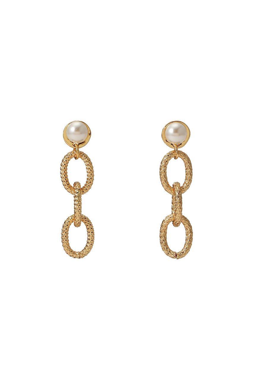 【セシル エ ジャンヌ/CECILE ET JEANNE】のメッシュチェーン3連ピアス インテリア・キッズ・メンズ・レディースファッション・服の通販 founy(ファニー) 　ファッション　Fashion　レディースファッション　Fashion for Women　ジュエリー　Jewelry　ファッションリング　Fashion Rings　イヤリング・フープ・ドロップタイプ　Hoop, Drop & Clip Earrings　イヤリング　Earrings　シンプル　Simple, Minimal　チェーン　Chain, Chain Strap　メッシュ　Mesh, Net Fabric　パール|ID: prp329100004217421 ipo3291000000035985663