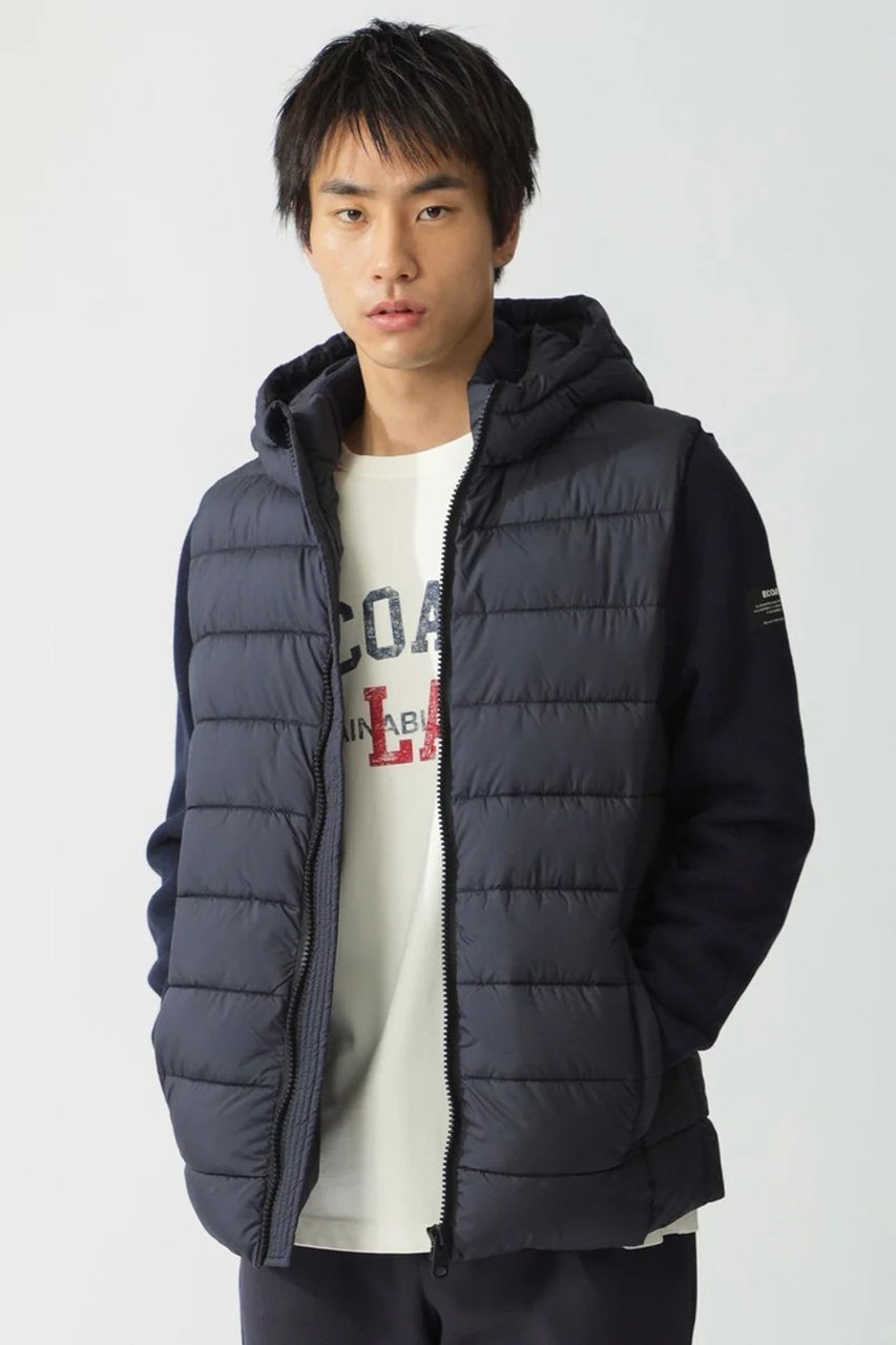 【エコアルフ/ECOALF / MEN】の【MEN】DENALI ニットコンビ アウター/DENALI KNIT MAN インテリア・キッズ・メンズ・レディースファッション・服の通販 founy(ファニー) 　ファッション　Fashion　メンズファッション　Fashion for Men　アウター　Men's Coats Outerwear　インナー　Innerwear　コンビ　Combo, Combination Style　ジップ　Zip, Zipper　ジャケット　Jacket, Outerwear　フィット　Fit, Slim Fit　ブロッキング　Color Blocking, Panel Design　ポケット　Pocket, Pocket Detail　ネイビー|ID: prp329100004222243 ipo3291000000032940900