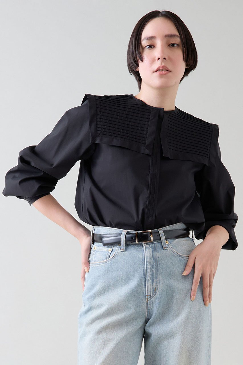 【マルティニーク/martinique】のピンタックカラーブラウス 人気、トレンドファッション・服の通販 founy(ファニー) 　ファッション　Fashion　レディースファッション　Fashion for Women　トップス・カットソー　Cut & Sew Tops　シャツ・ブラウス・オフィスカジュアル　Elegant Blouses & Button-Ups　おすすめ　Recommended / Our Picks　カフス　Cuff Design　カーディガン　Cardigan, Knitwear　スリーブ　Sleeve, Long Sleeve / Short Sleeve　タイプライター　Typewriter Fabric, Crisp Cotton　ロング　Long, Long-Length　再入荷　Restock / Back in Stock　 other-1|ID: prp329100004222246 ipo3291000000032704585