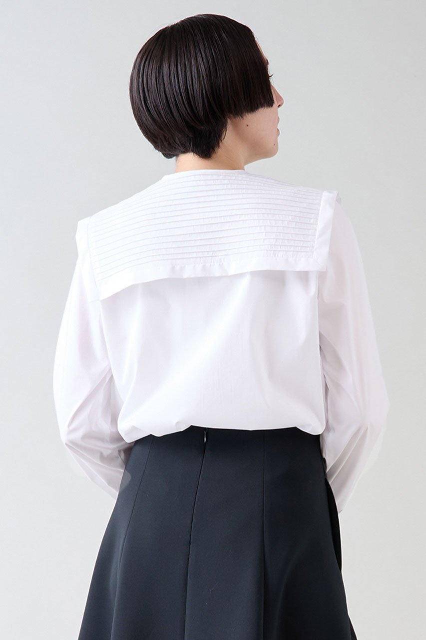 【マルティニーク/martinique】のピンタックカラーブラウス 人気、トレンドファッション・服の通販 founy(ファニー) 　ファッション　Fashion　レディースファッション　Fashion for Women　トップス・カットソー　Cut & Sew Tops　シャツ・ブラウス・オフィスカジュアル　Elegant Blouses & Button-Ups　おすすめ　Recommended / Our Picks　カフス　Cuff Design　カーディガン　Cardigan, Knitwear　スリーブ　Sleeve, Long Sleeve / Short Sleeve　タイプライター　Typewriter Fabric, Crisp Cotton　ロング　Long, Long-Length　再入荷　Restock / Back in Stock　other-3|ID: prp329100004222246 ipo3291000000032704590
