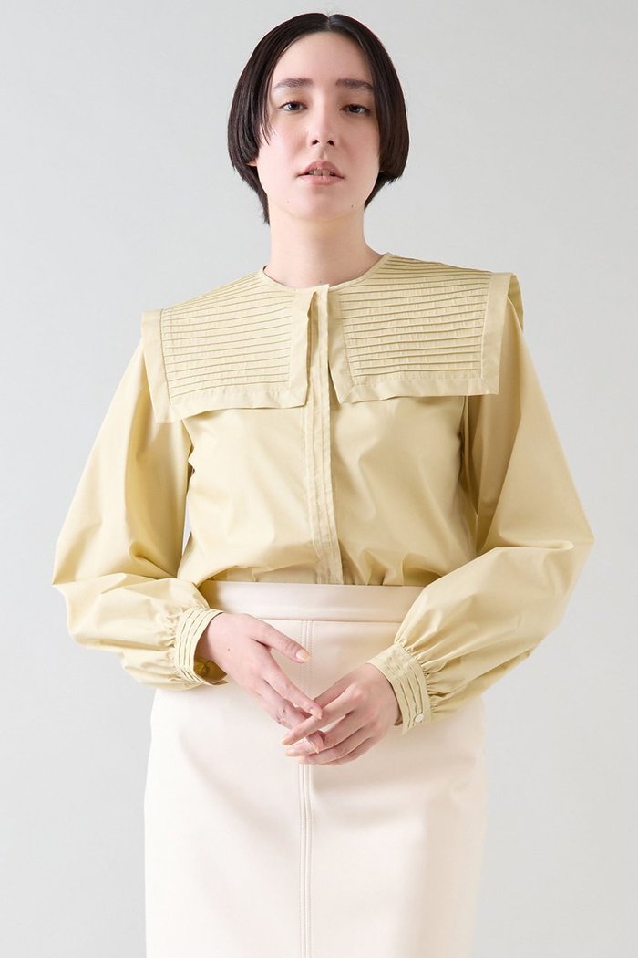 【マルティニーク/martinique】のピンタックカラーブラウス インテリア・キッズ・メンズ・レディースファッション・服の通販 founy(ファニー) https://founy.com/ ファッション Fashion レディースファッション Fashion for Women トップス・カットソー Cut & Sew Tops シャツ・ブラウス・オフィスカジュアル Elegant Blouses & Button-Ups おすすめ Recommended / Our Picks カフス Cuff Design カーディガン Cardigan, Knitwear スリーブ Sleeve, Long Sleeve / Short Sleeve タイプライター Typewriter Fabric, Crisp Cotton ロング Long, Long-Length |ID: prp329100004222246 ipo3291000000035391125