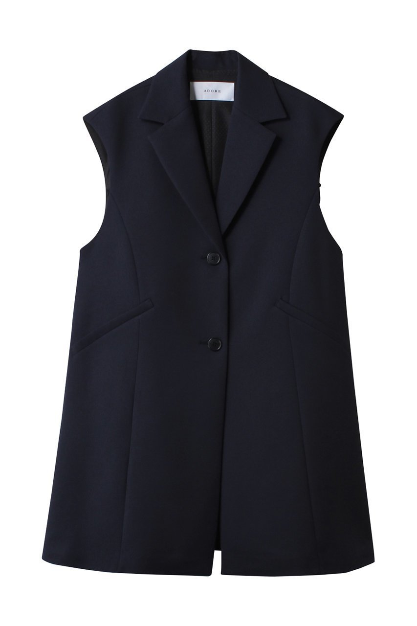【アドーア/ADORE】のトリプルクロスジレ インテリア・キッズ・メンズ・レディースファッション・服の通販 founy(ファニー) 　ファッション　Fashion　レディースファッション　WOMEN　アウター　Coat Outerwear　ジャケット　Jackets　シンプル　Simple　ジャケット　Jacket　テーラード　Tailored　トリプル　Triple　ベスト　Vest　ボトム　Bottom　定番　Standard　ネイビー|ID: prp329100004222257 ipo3291000000029999408