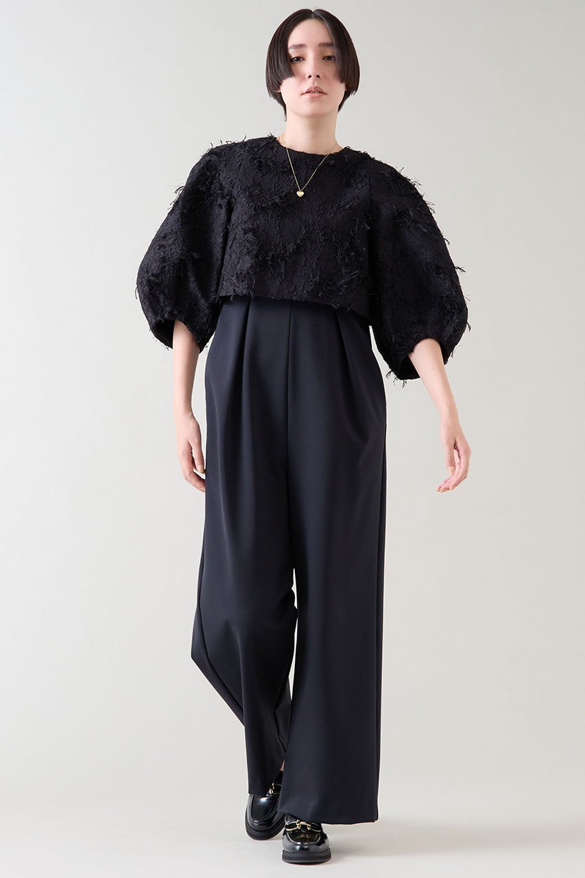 【マルティニーク/martinique】のジャガードコンビオールインワン インテリア・キッズ・メンズ・レディースファッション・服の通販 founy(ファニー) ファッション Fashion レディースファッション Fashion for Women パンツ Pants & Trousers コンビ Combo, Combination Style ジャカード/ジャガード Jacquard, Woven Pattern ポケット Pocket, Pocket Detail ランダム Random, Irregular ワイド Wide, Wide Fit ブラック|ID: prp329100004222266 ipo3291000000035042395