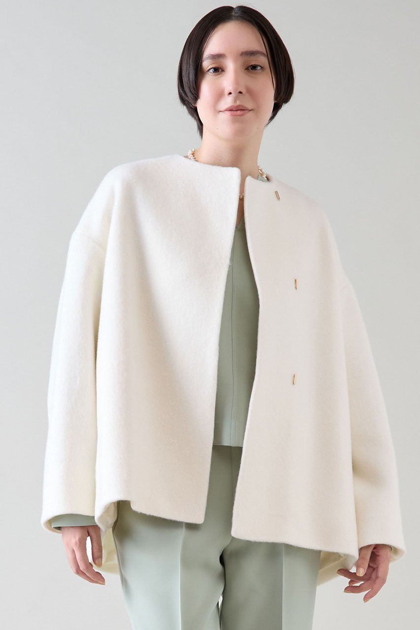 【マルティニーク/martinique】のノーカラーコート インテリア・キッズ・メンズ・レディースファッション・服の通販 founy(ファニー) 　ファッション　Fashion　レディースファッション　Fashion for Women　アウター　Coat / Outerwear Collection　コート・ロングコート・ピーコート　Long Coats, Peacoats & More　おすすめ　Recommended / Our Picks　ウォーム　Warm Fabric　ショルダー　Shoulder, Shoulder Strap　ショート　Short, Short Length　スリーブ　Sleeve, Long Sleeve / Short Sleeve　ドロップ　Drop Shoulder, Dropped Style　定番　Standard, Basic Item　オフホワイト|ID: prp329100004222267 ipo3291000000032942789
