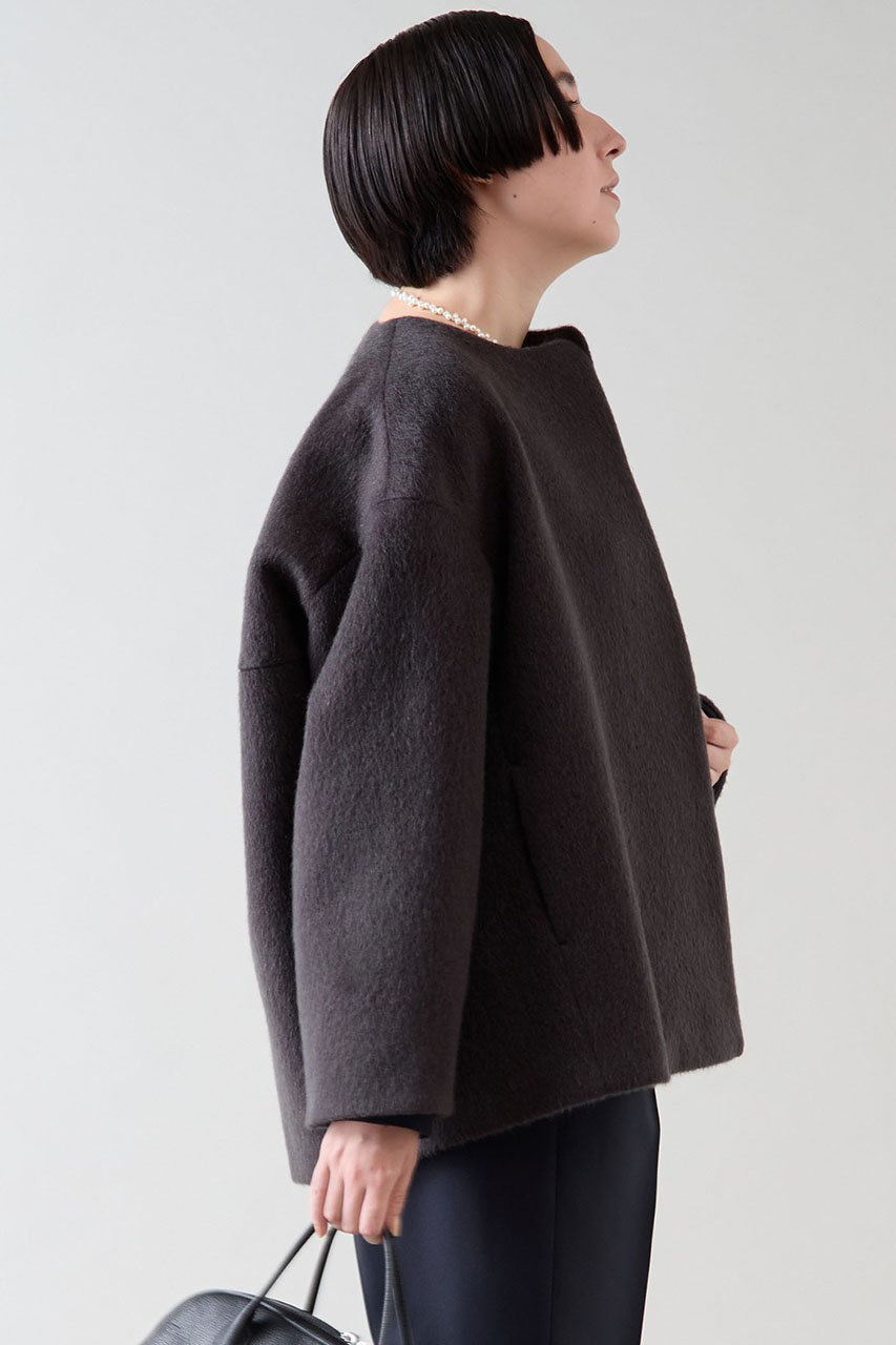 【マルティニーク/martinique】のノーカラーコート 人気、トレンドファッション・服の通販 founy(ファニー) 　ファッション　Fashion　レディースファッション　Fashion for Women　アウター　Coat / Outerwear Collection　コート・ロングコート・ピーコート　Long Coats, Peacoats & More　おすすめ　Recommended / Our Picks　ウォーム　Warm Fabric　ショルダー　Shoulder, Shoulder Strap　ショート　Short, Short Length　スリーブ　Sleeve, Long Sleeve / Short Sleeve　ドロップ　Drop Shoulder, Dropped Style　定番　Standard, Basic Item　other-2|ID: prp329100004222267 ipo3291000000035302724